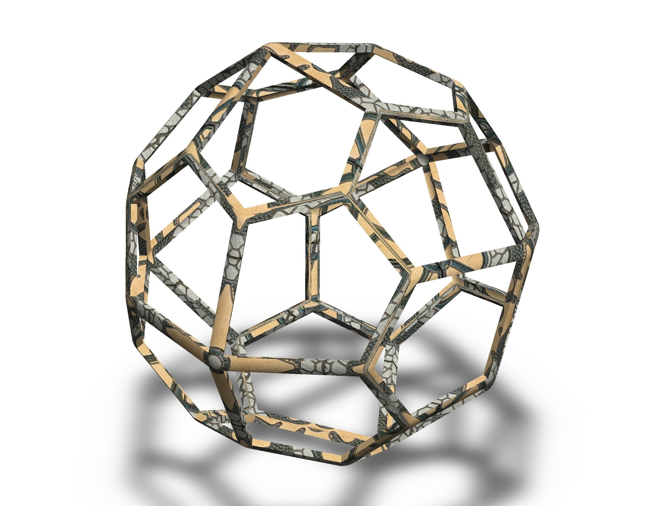 Wireframe Shape Pentagonal Icositetrahedron 3D print model_13