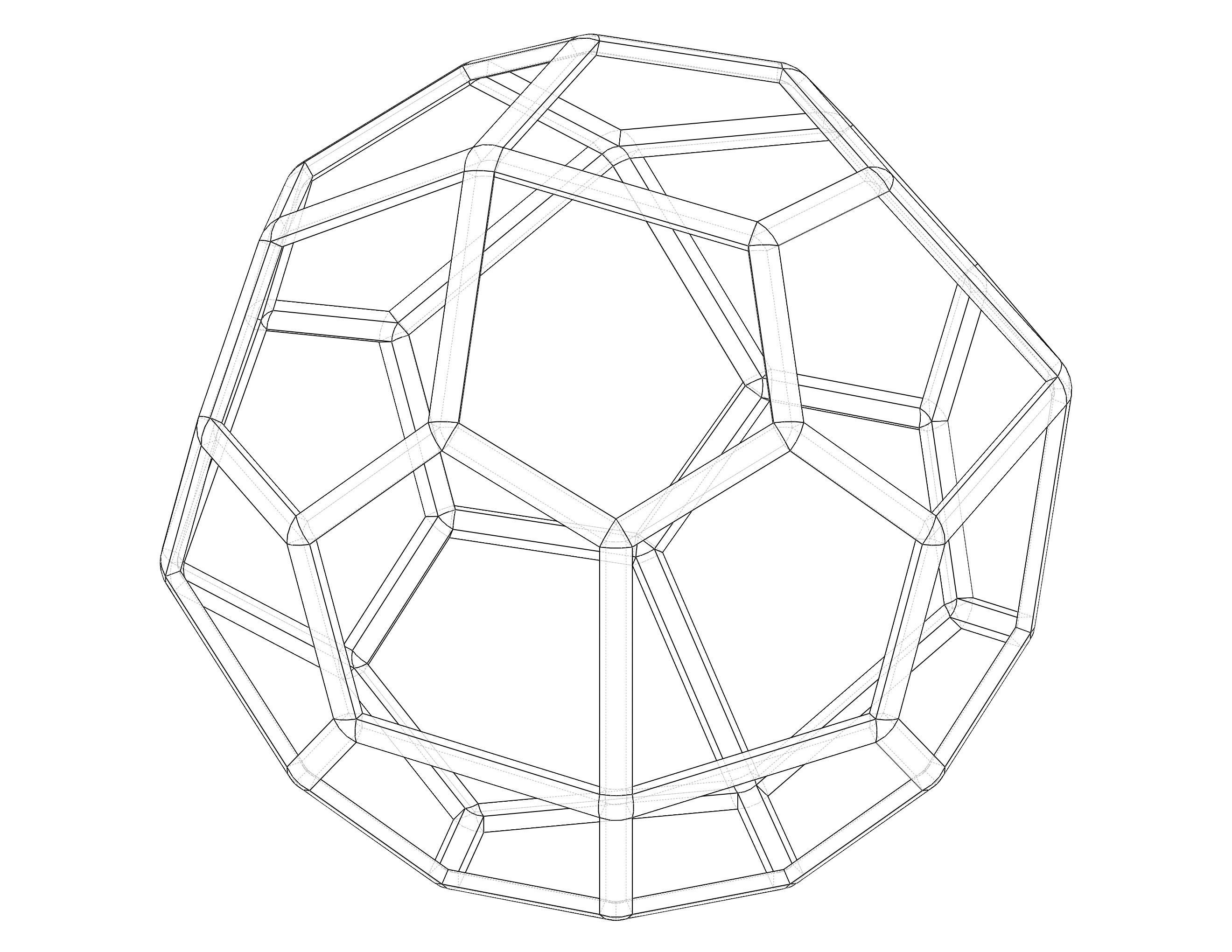 Wireframe Shape Pentagonal Icositetrahedron 3D print model_19