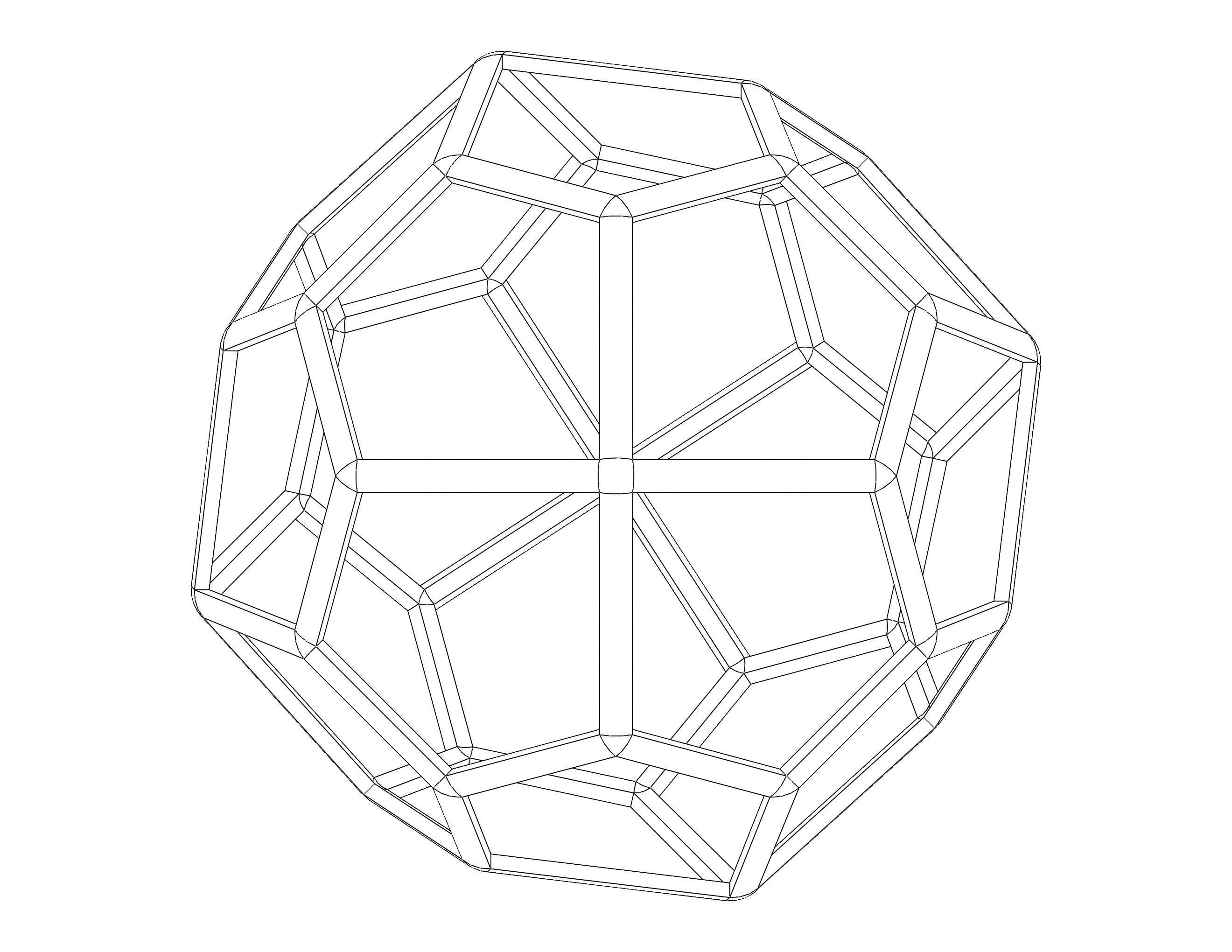 Wireframe Shape Pentagonal Icositetrahedron 3D print model_22