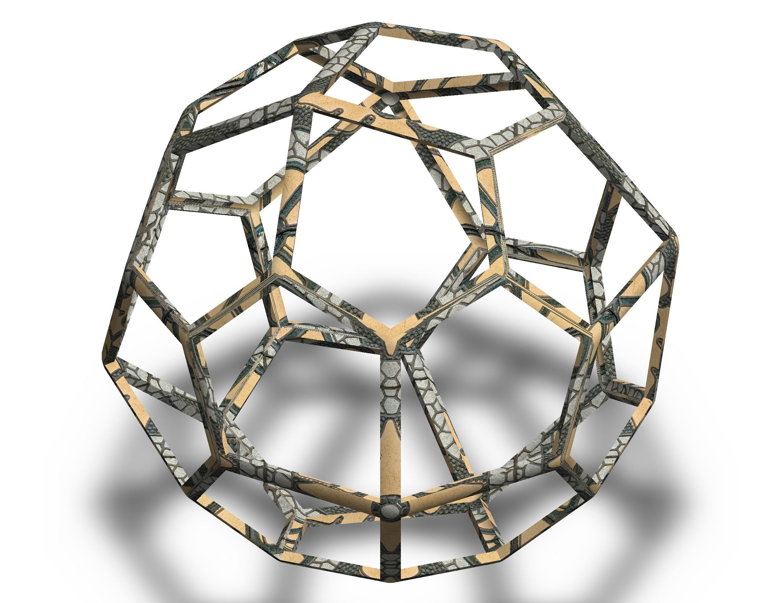 Wireframe Shape Pentagonal Icositetrahedron 3D print model_21