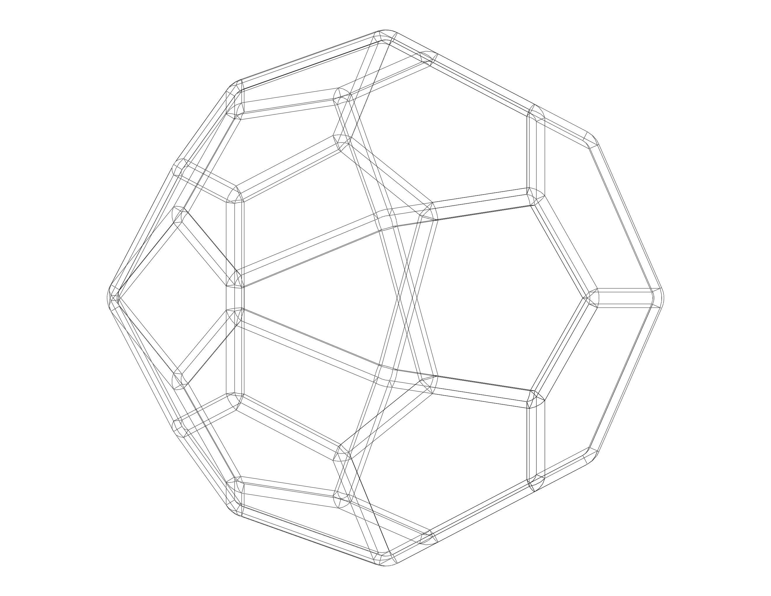 Wireframe Shape Pentagonal Icositetrahedron 3D print model_36