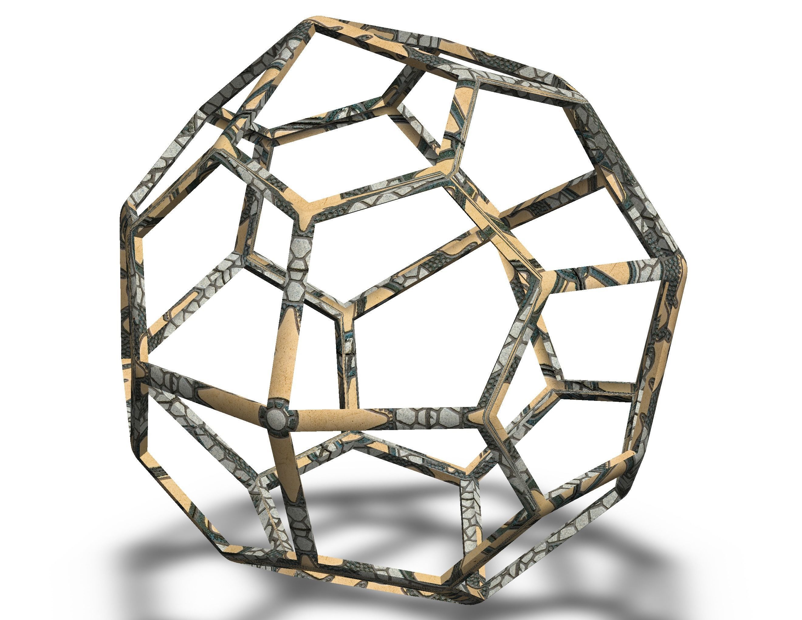 Wireframe Shape Pentagonal Icositetrahedron 3D print model_5