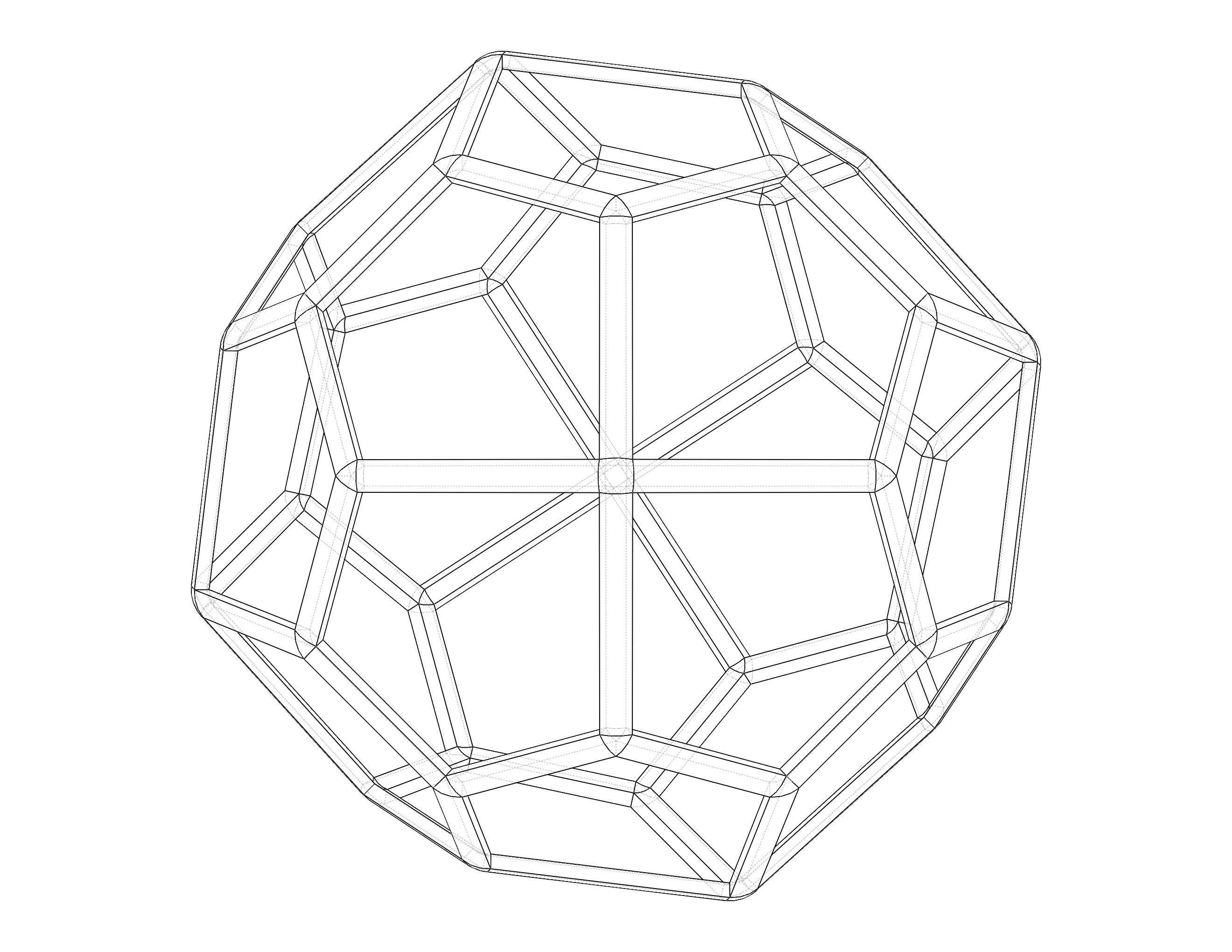 Wireframe Shape Pentagonal Icositetrahedron 3D print model_23