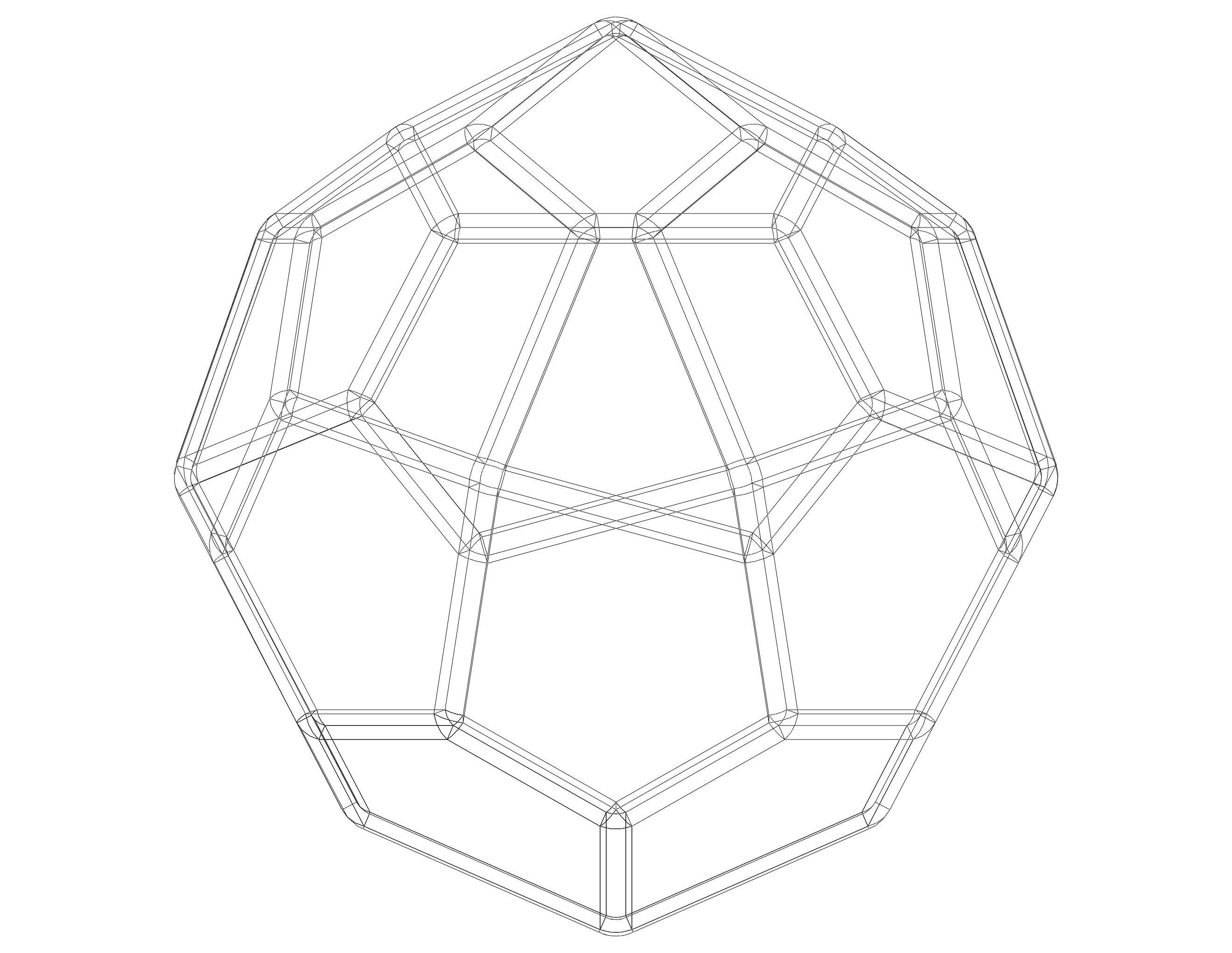 Wireframe Shape Pentagonal Icositetrahedron 3D print model_16