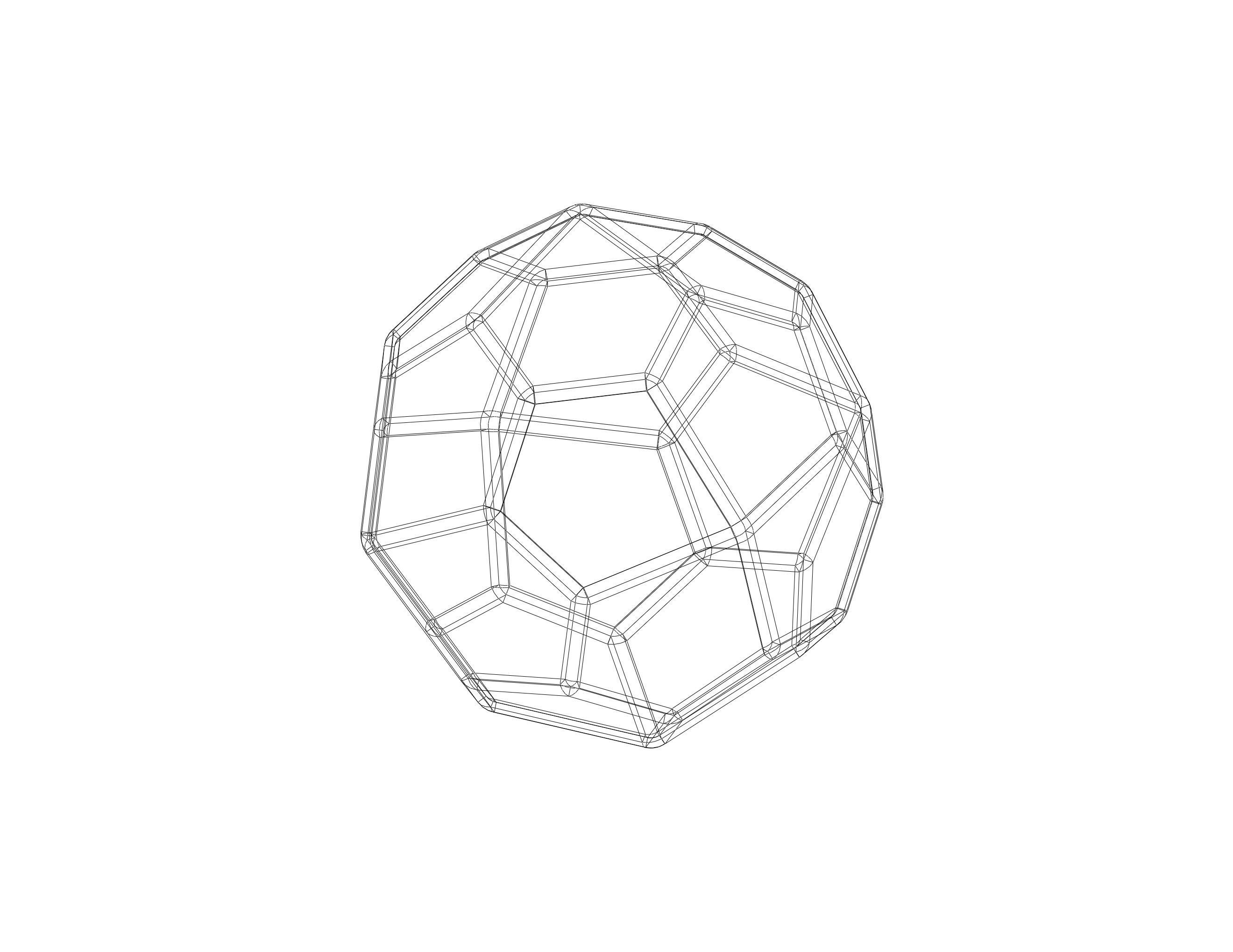 Wireframe Shape Pentagonal Icositetrahedron 3D print model_32