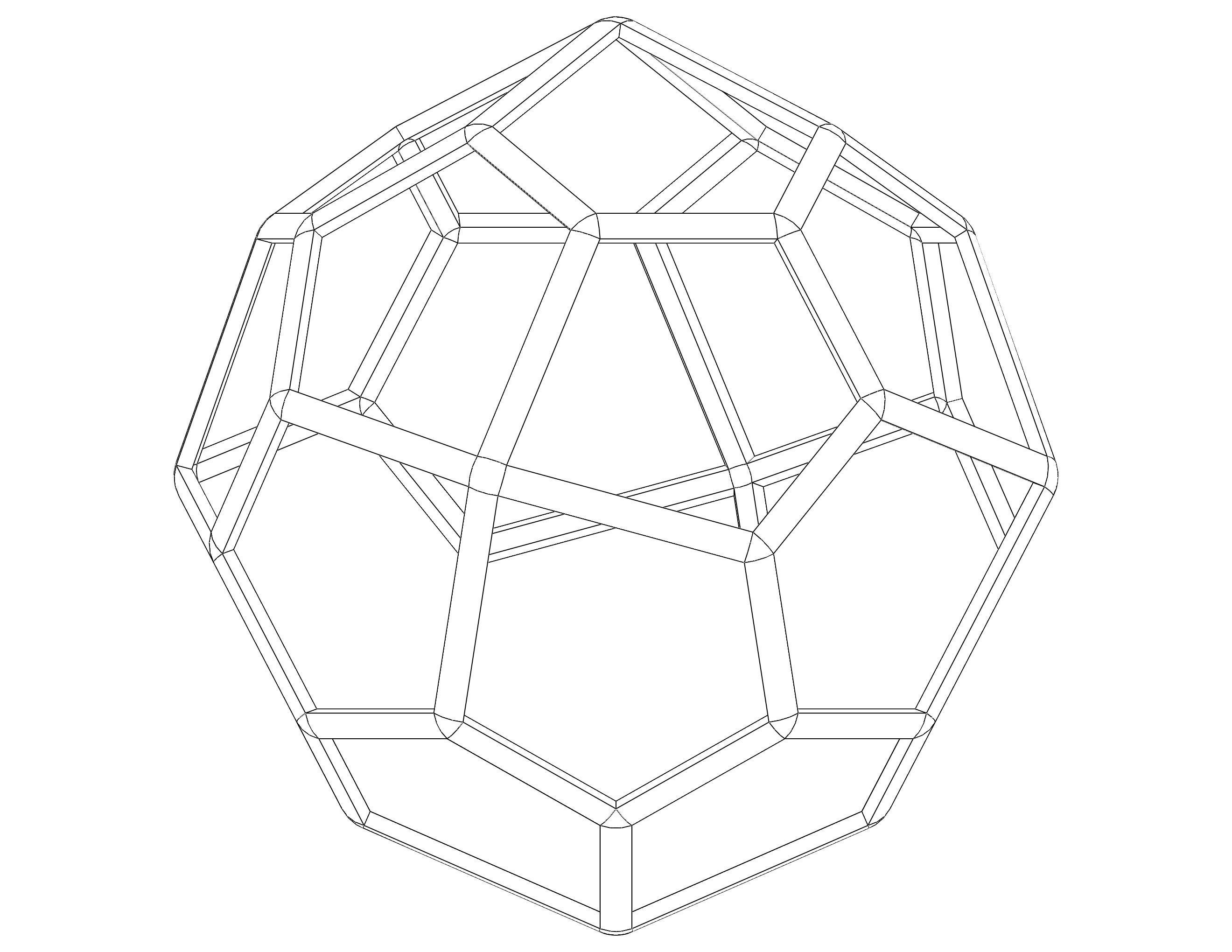 Wireframe Shape Pentagonal Icositetrahedron 3D print model_14
