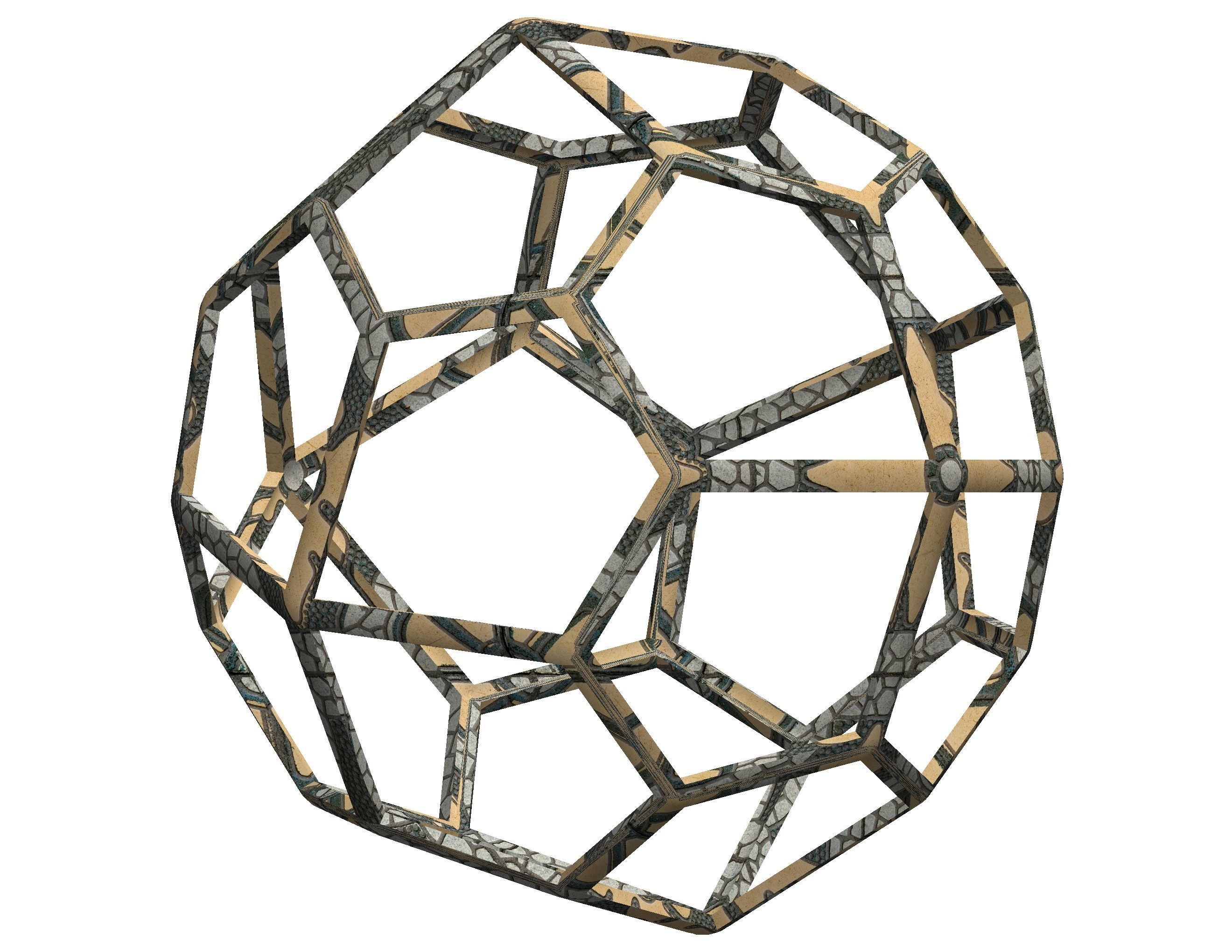 Wireframe Shape Pentagonal Icositetrahedron 3D print model_29
