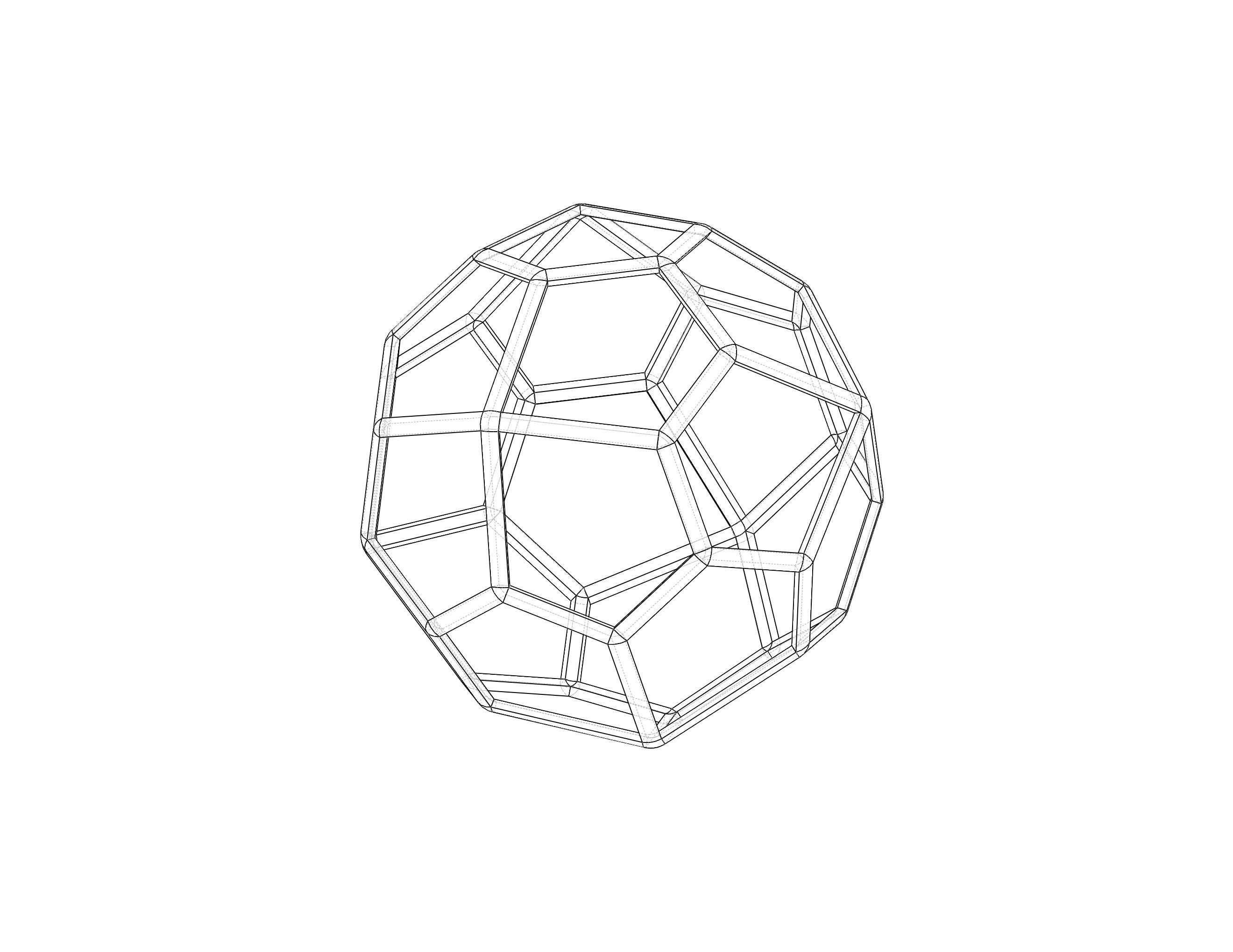 Wireframe Shape Pentagonal Icositetrahedron 3D print model_31