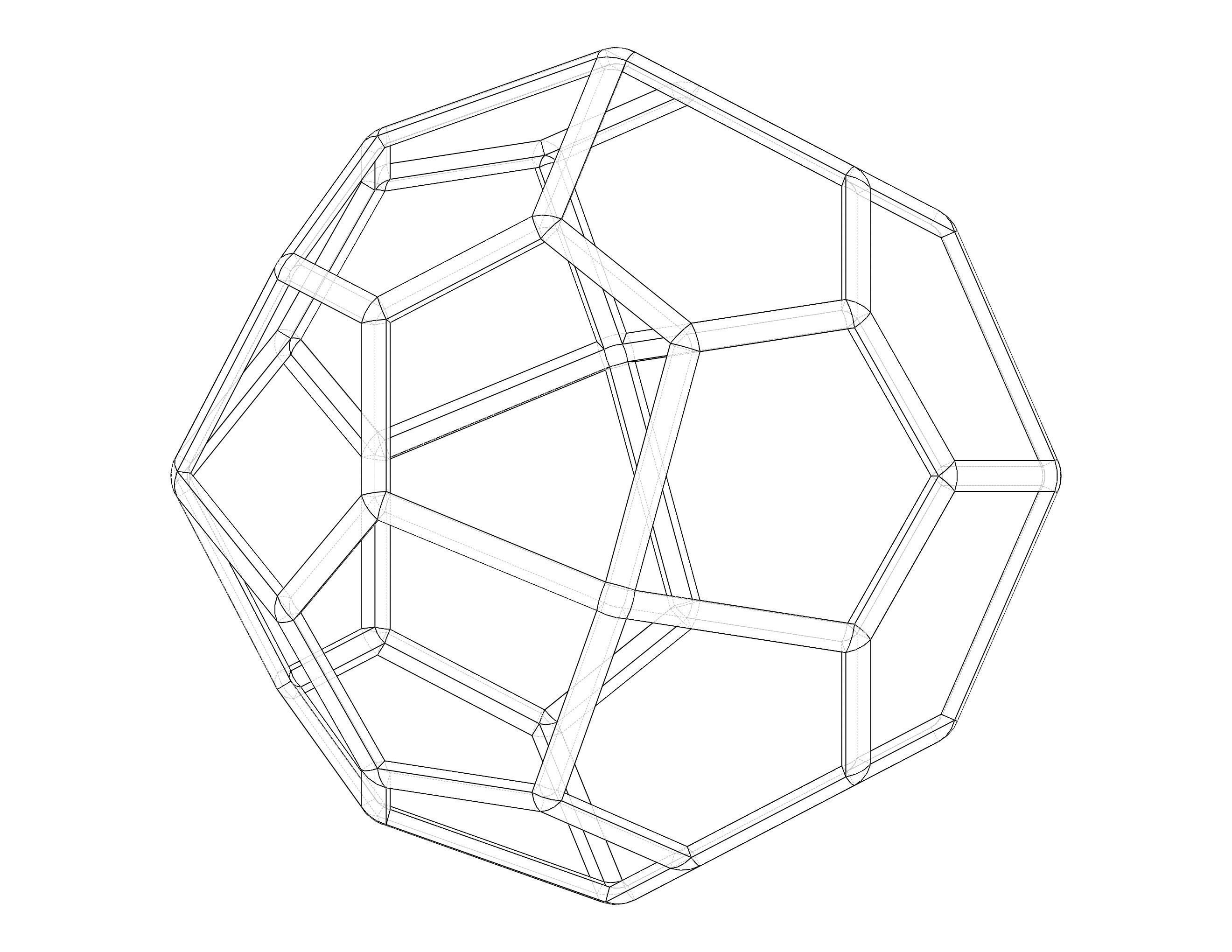 Wireframe Shape Pentagonal Icositetrahedron 3D print model_35