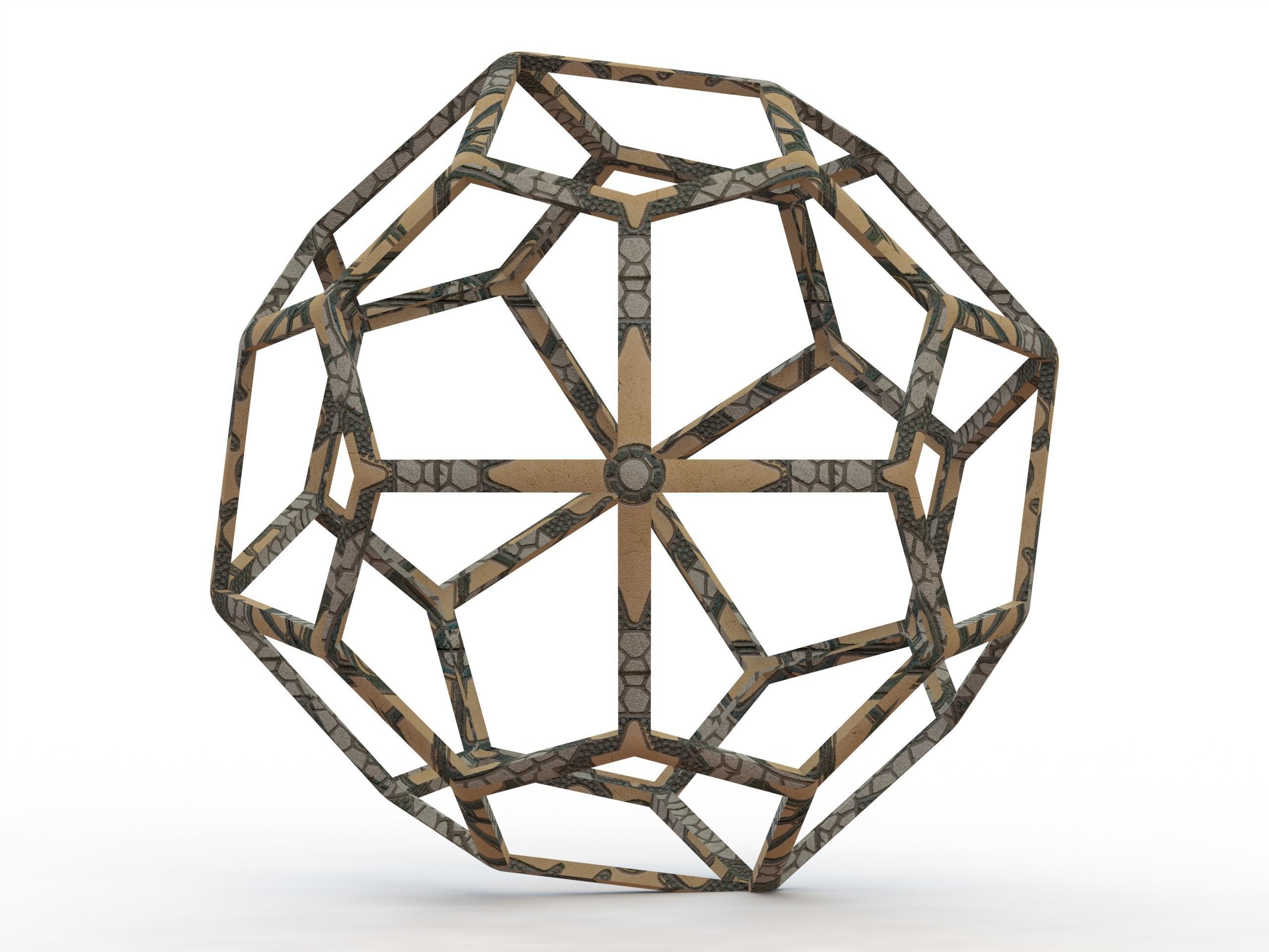 Wireframe Shape Pentagonal Icositetrahedron 3D print model_1