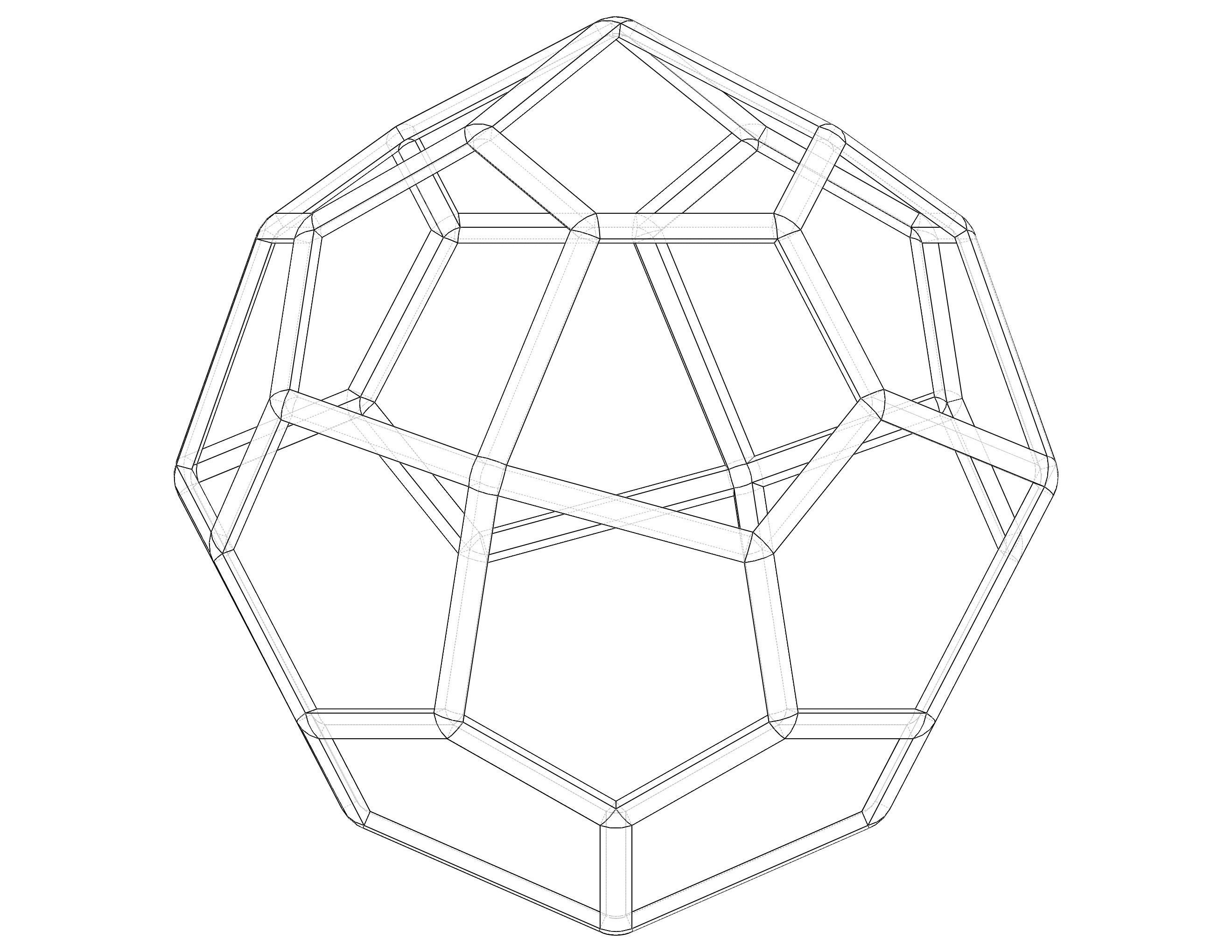 Wireframe Shape Pentagonal Icositetrahedron 3D print model_15