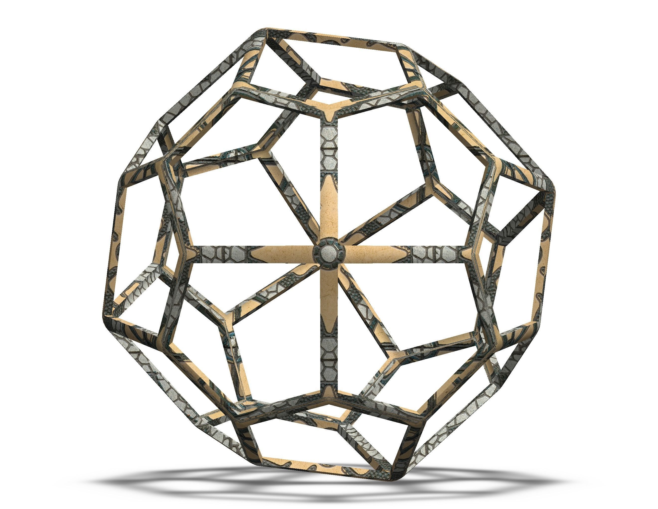 Wireframe Shape Pentagonal Icositetrahedron 3D print model_25