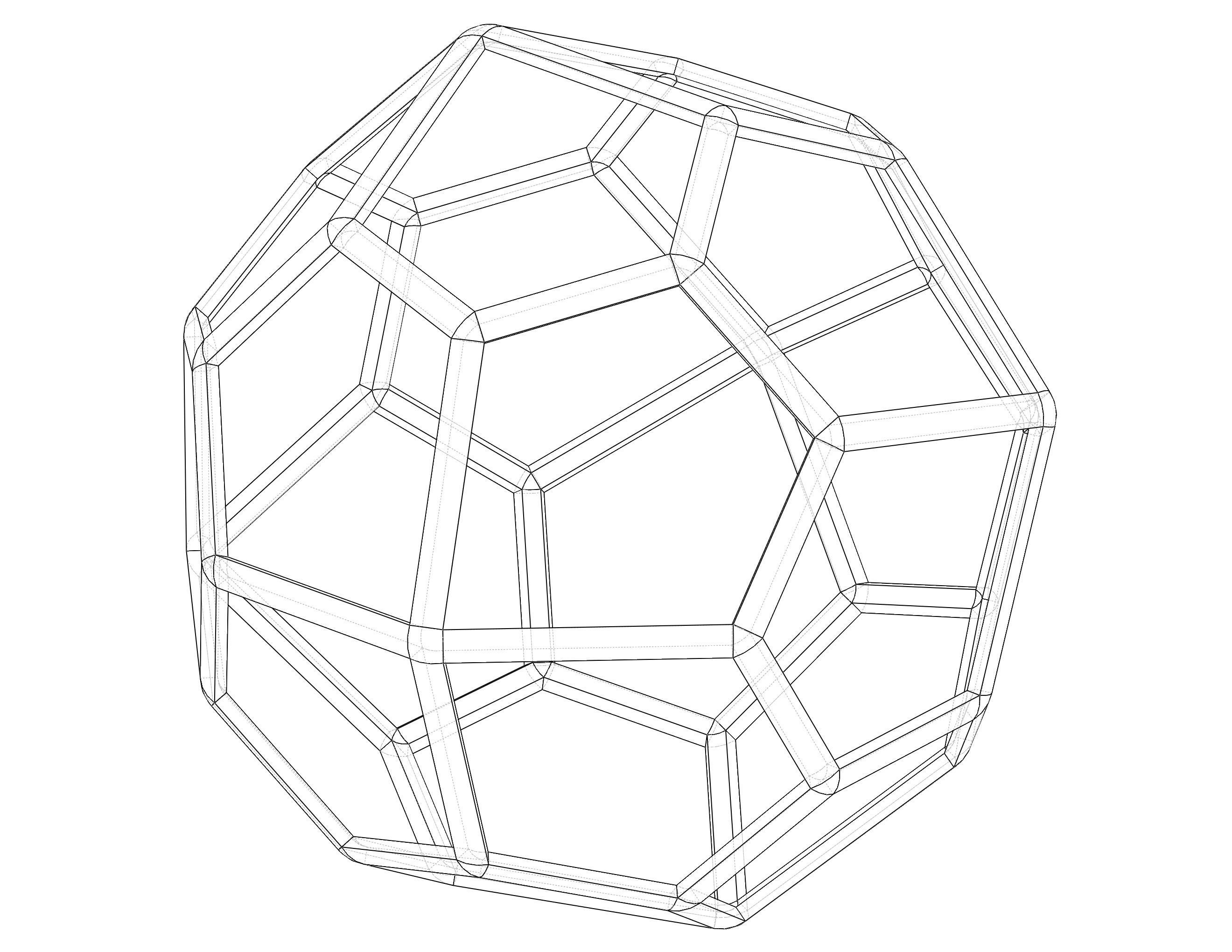 Wireframe Shape Pentagonal Icositetrahedron 3D print model_3