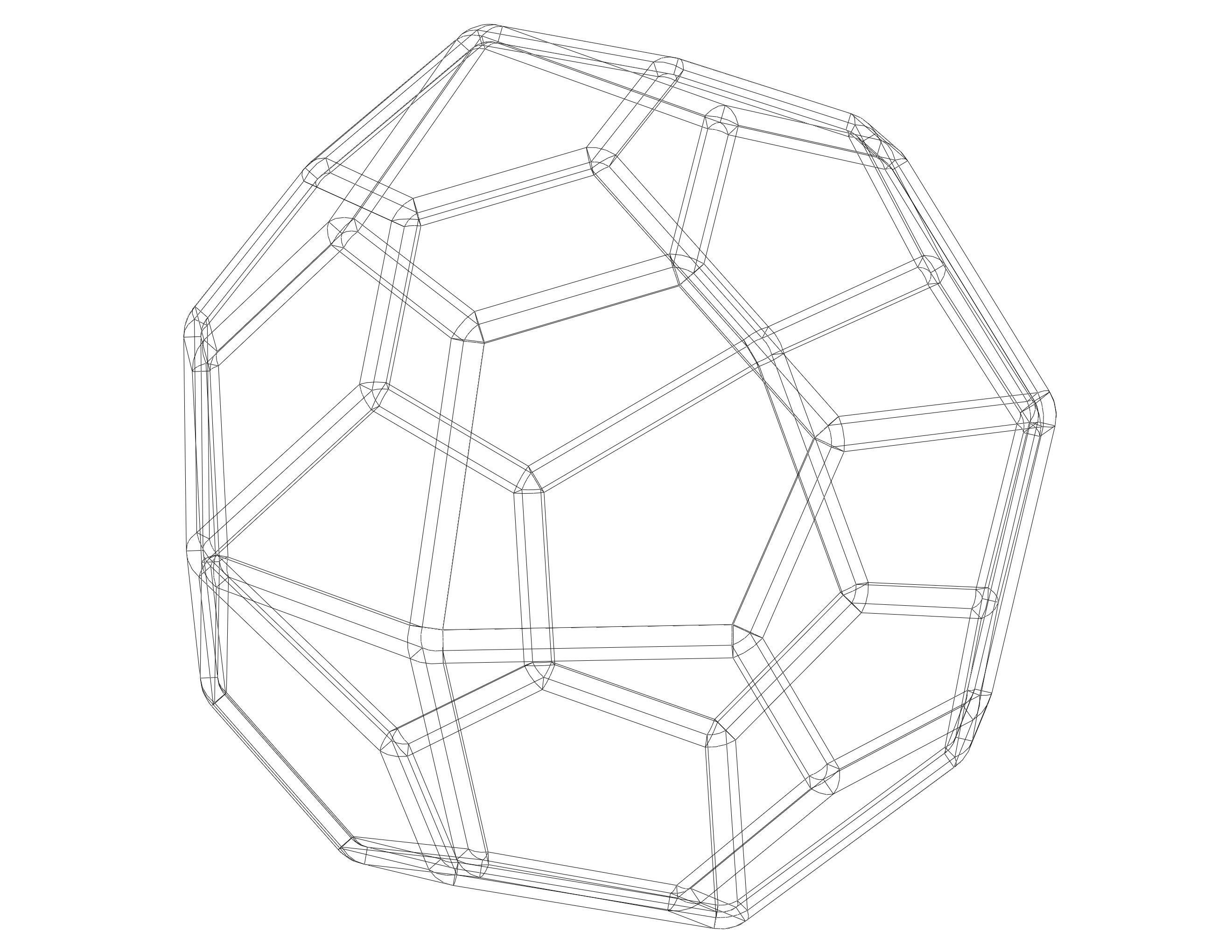 Wireframe Shape Pentagonal Icositetrahedron 3D print model_4