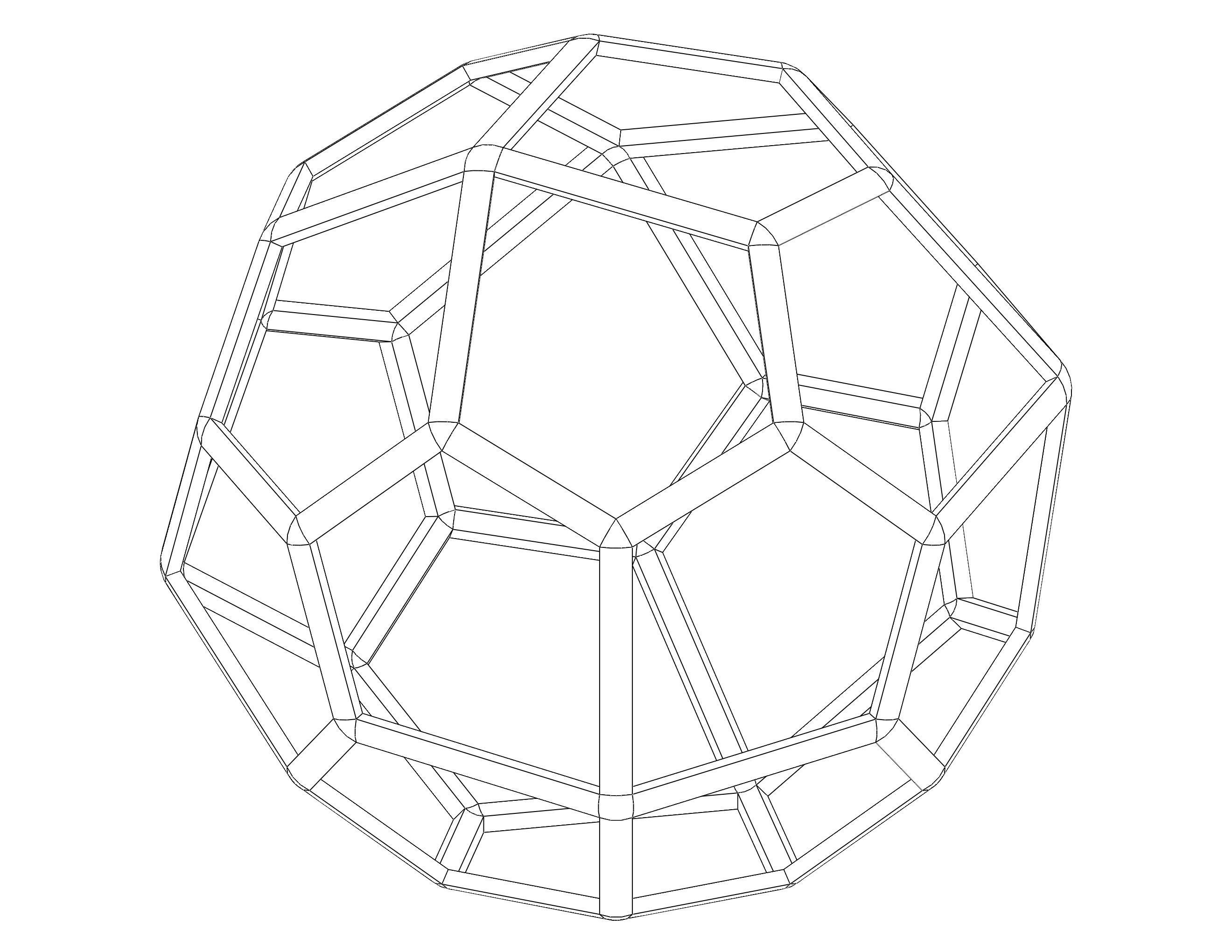 Wireframe Shape Pentagonal Icositetrahedron 3D print model_18