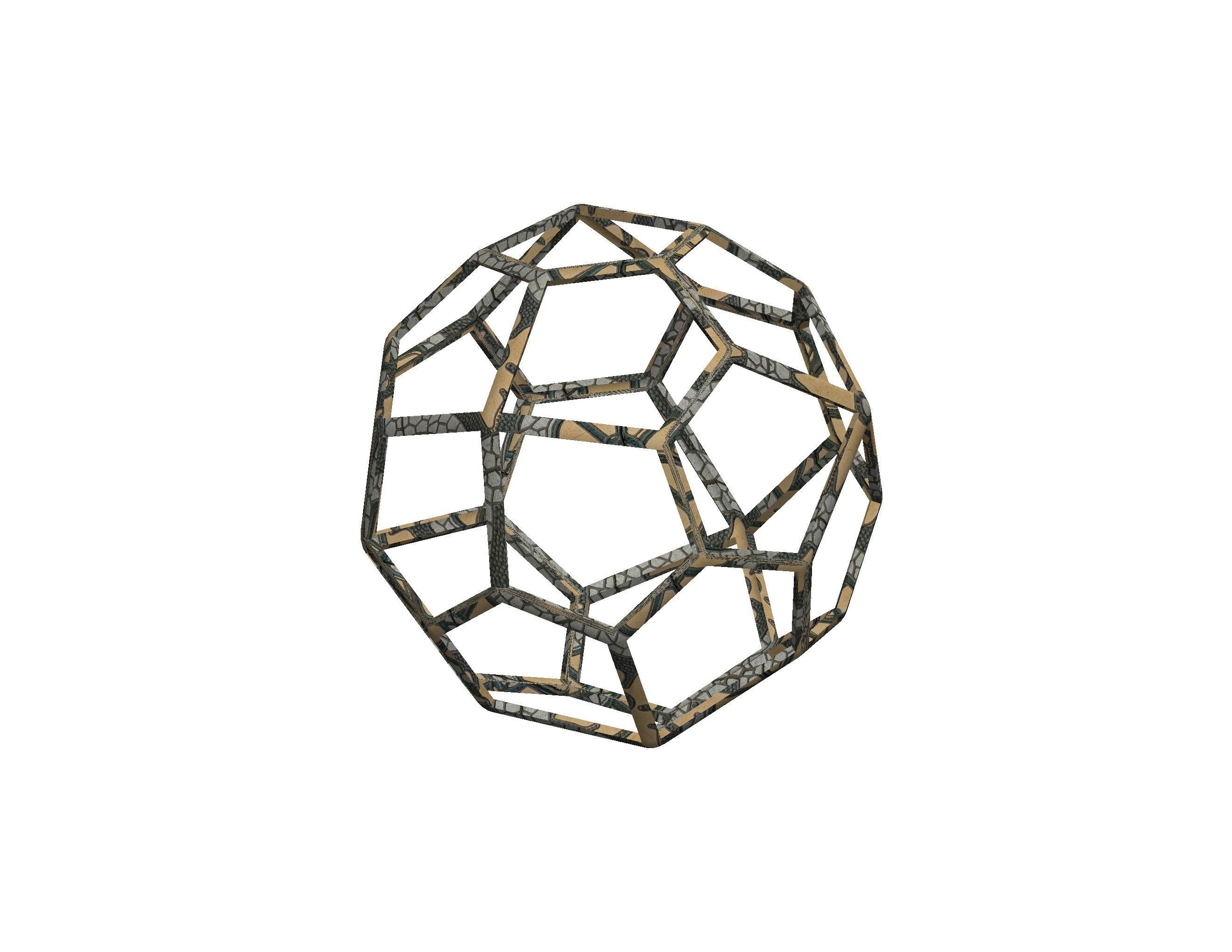 Wireframe Shape Pentagonal Icositetrahedron 3D print model_33