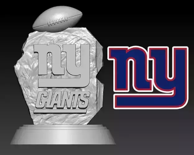 NFL - NEW YORK GIANTS FOOTBALL STATUE DESTOP - CNC - 3D PRINT
