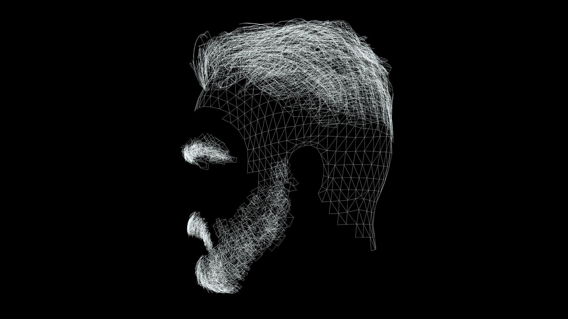 Realistic Male Hair Cut - Pump It Up Low-poly 3D model_8