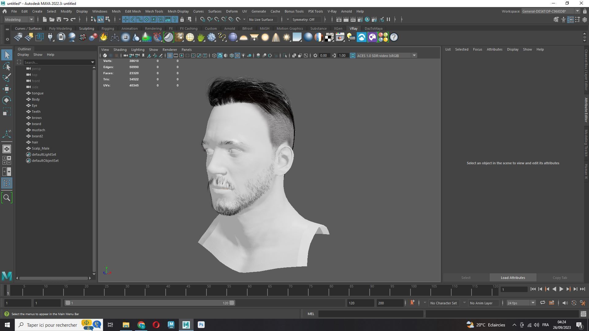 Realistic Male Hair Cut - Pump It Up Low-poly 3D model_10