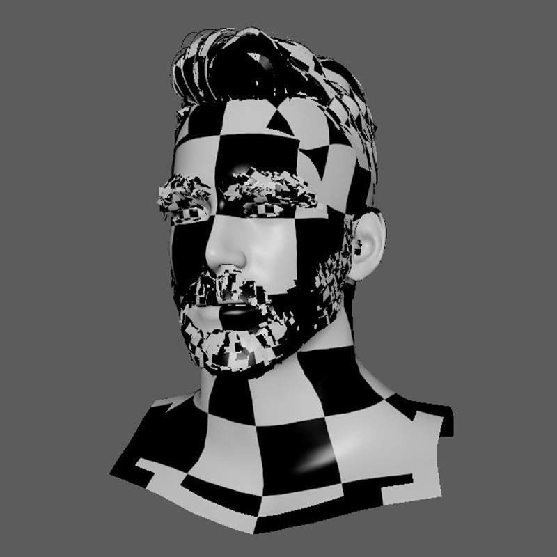 Realistic Male Hair Cut - Pump It Up Low-poly 3D model_19