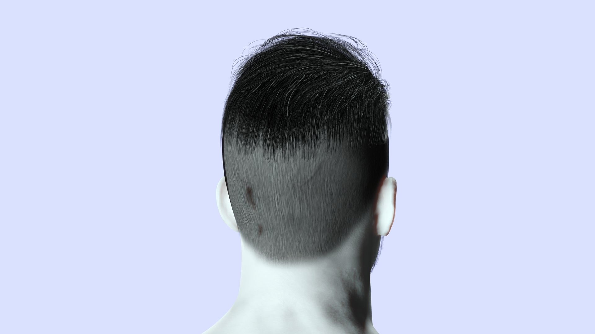 Realistic Male Hair Cut - Pump It Up Low-poly 3D model_4