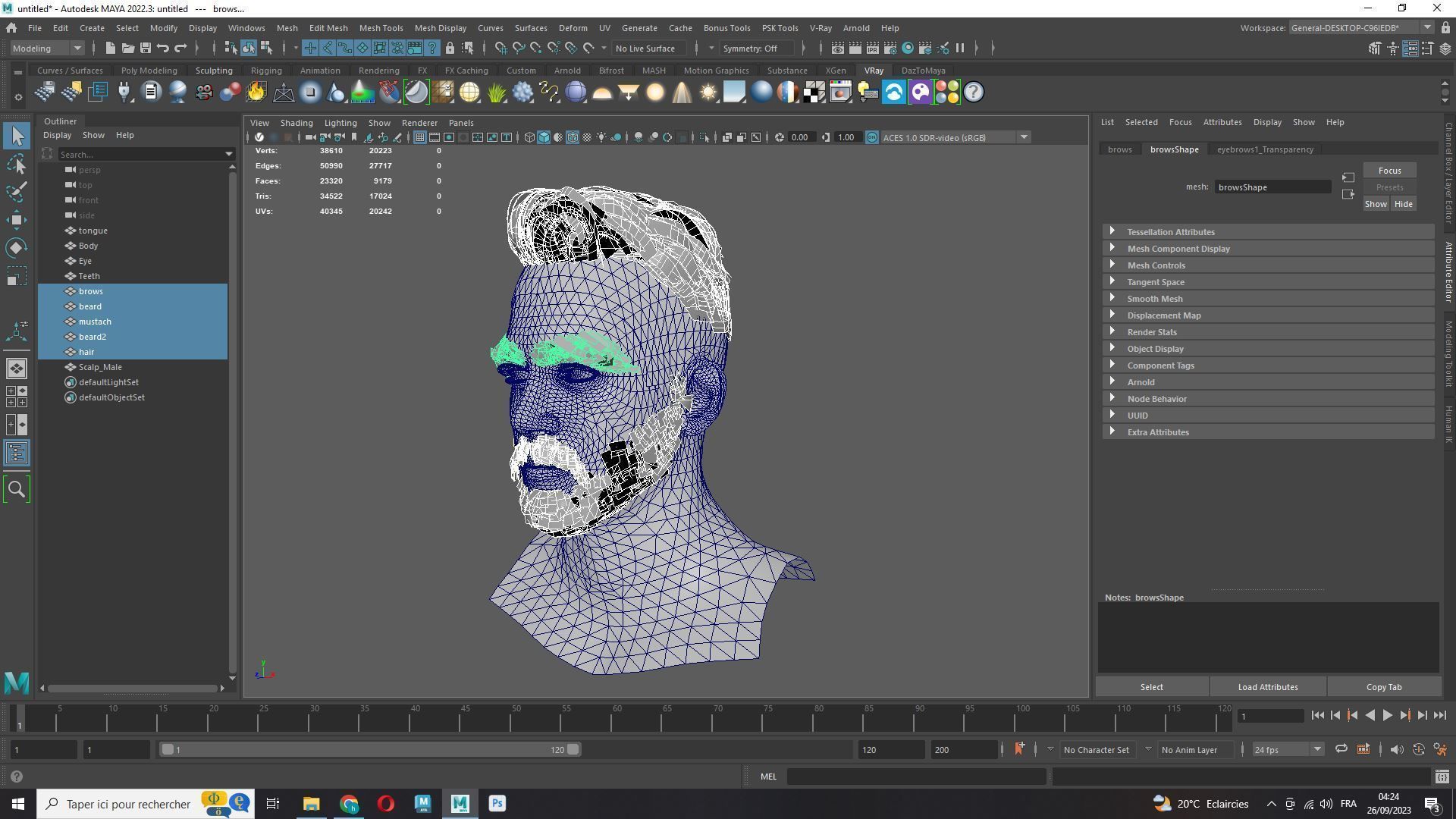 Realistic Male Hair Cut - Pump It Up Low-poly 3D model_9