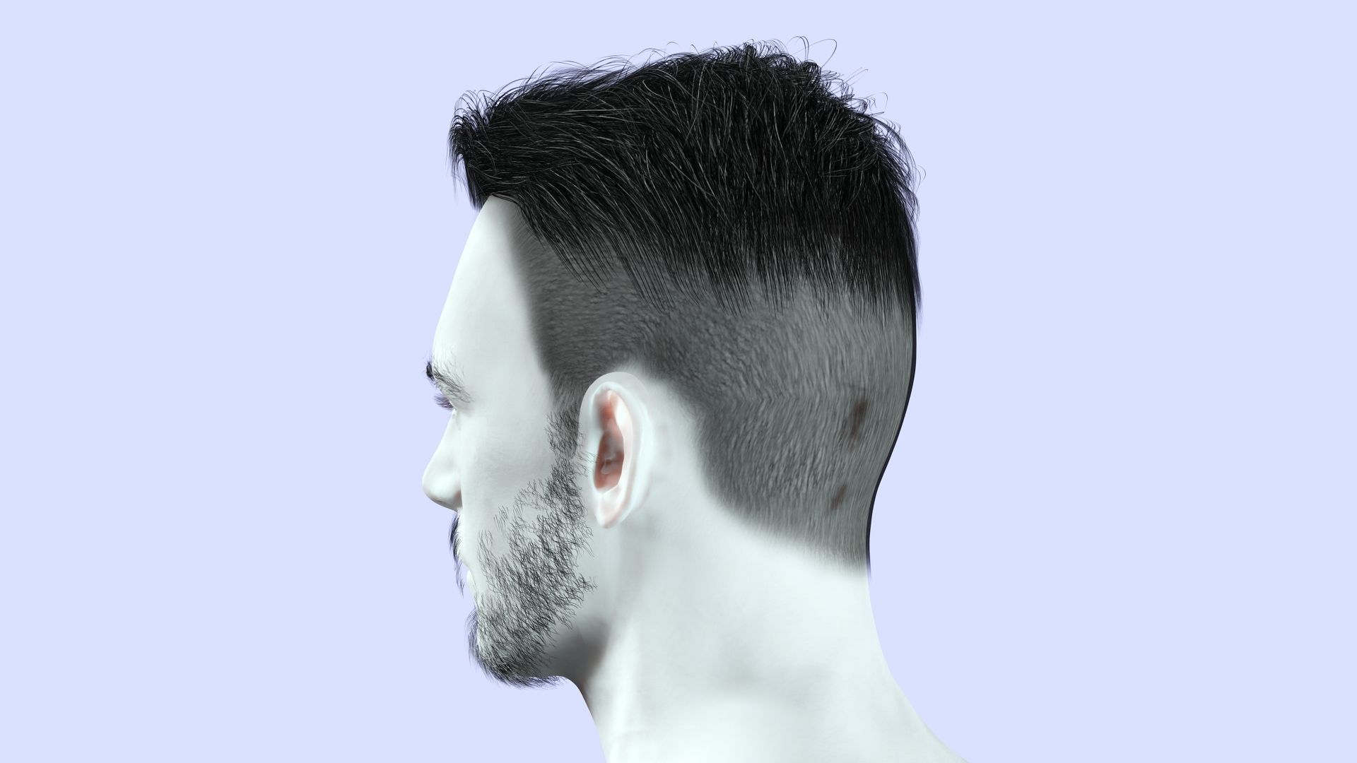 Realistic Male Hair Cut - Pump It Up Low-poly 3D model_3