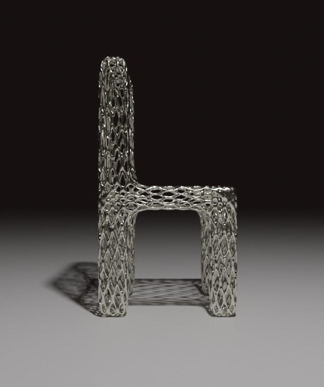 The chair is metal Free 3D model_1