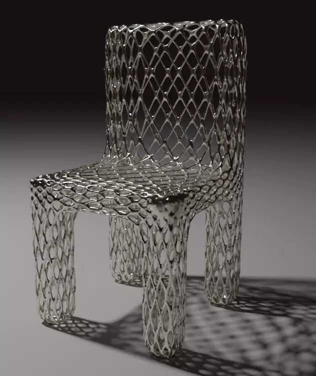 The chair is metal Free 3D model_0
