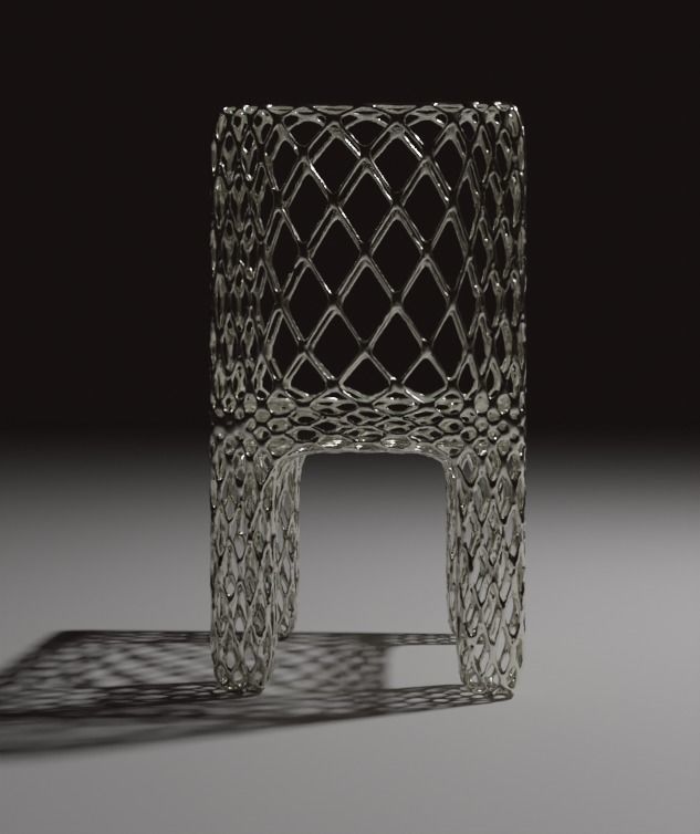 The chair is metal Free 3D model_3