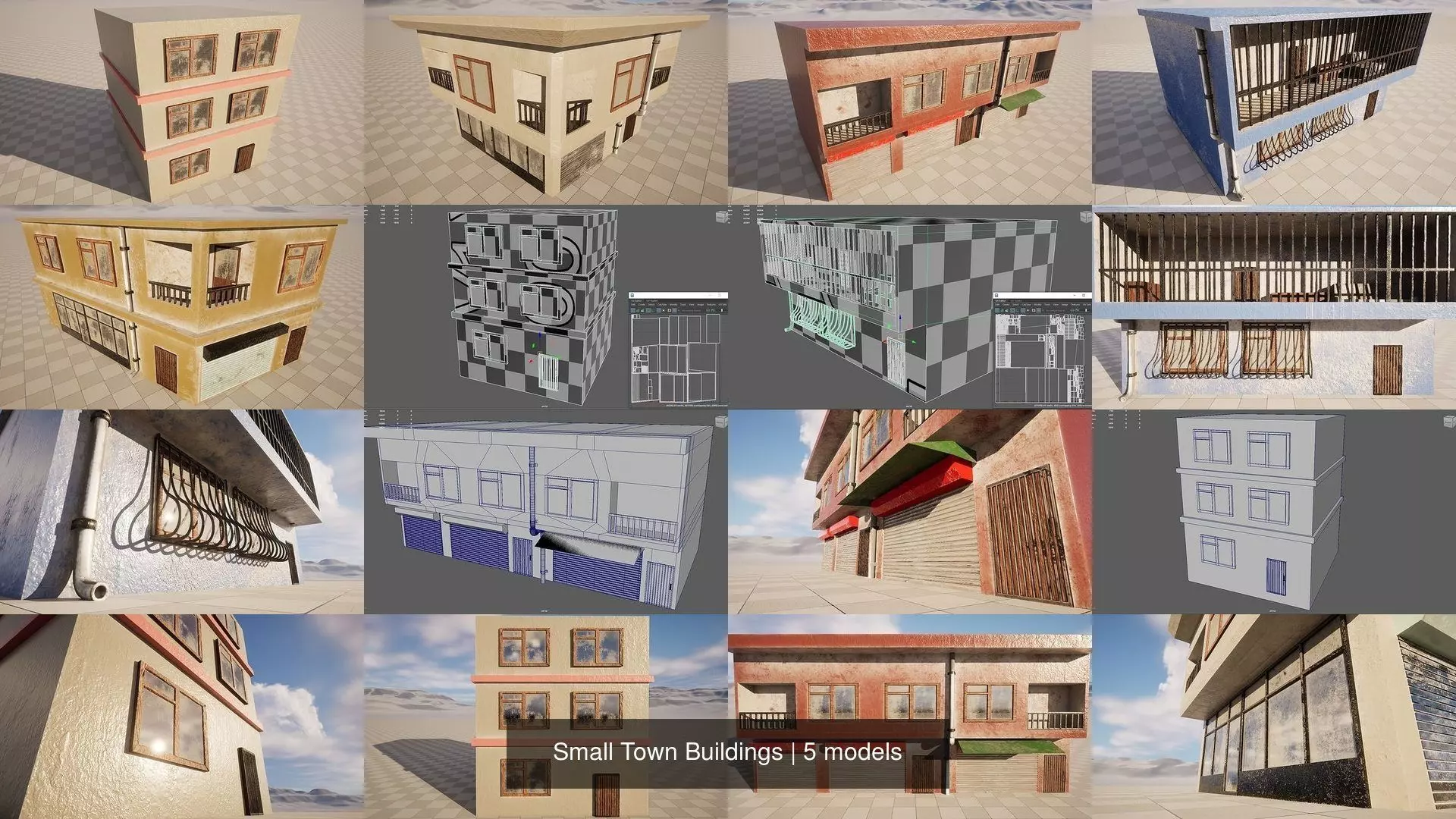 Small Town Buildings 3D Model Collection_6