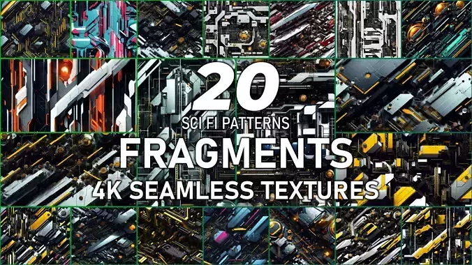 20 Seamless Sci-fi Patterns - Fragments Texture Texture