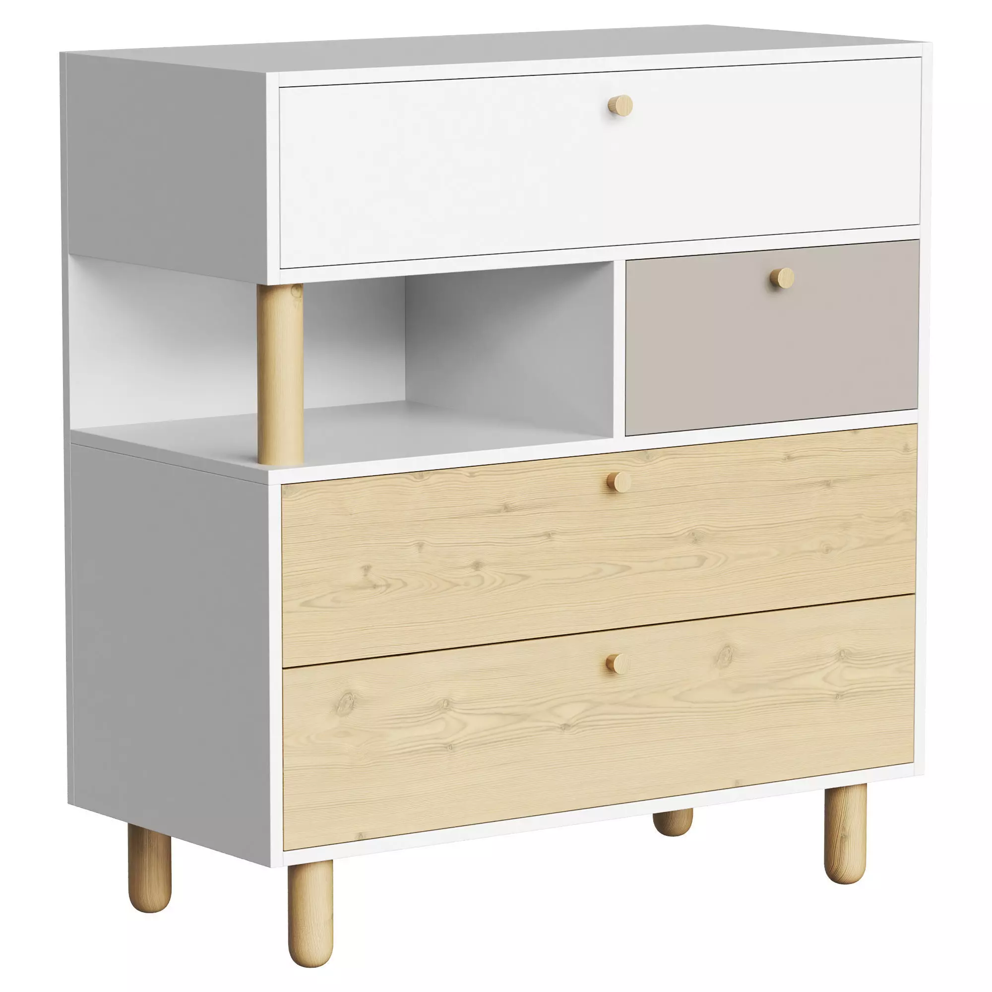 Chest of drawers Deakins Latte Plywood Low-poly 3D model