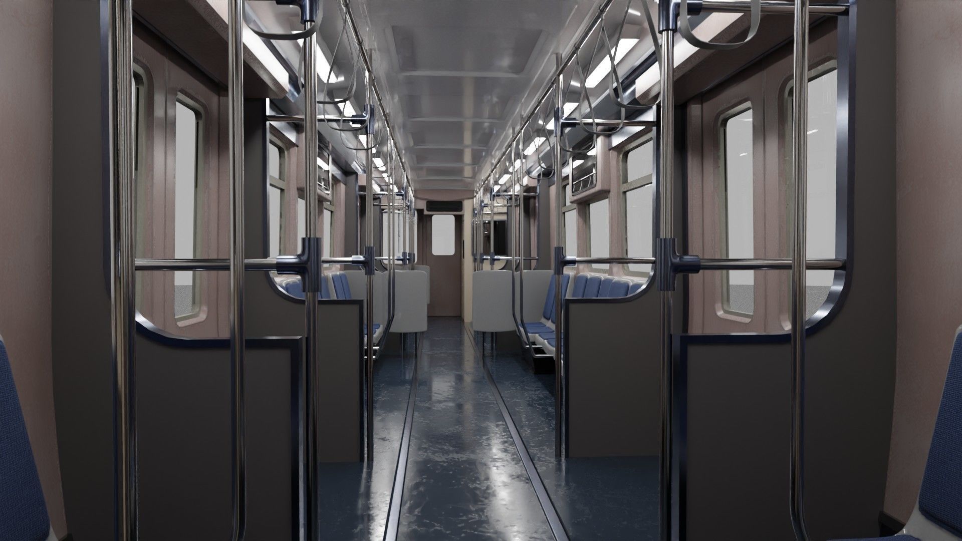 Chicago CTA train 5000 metro series Low-poly 3D model_8