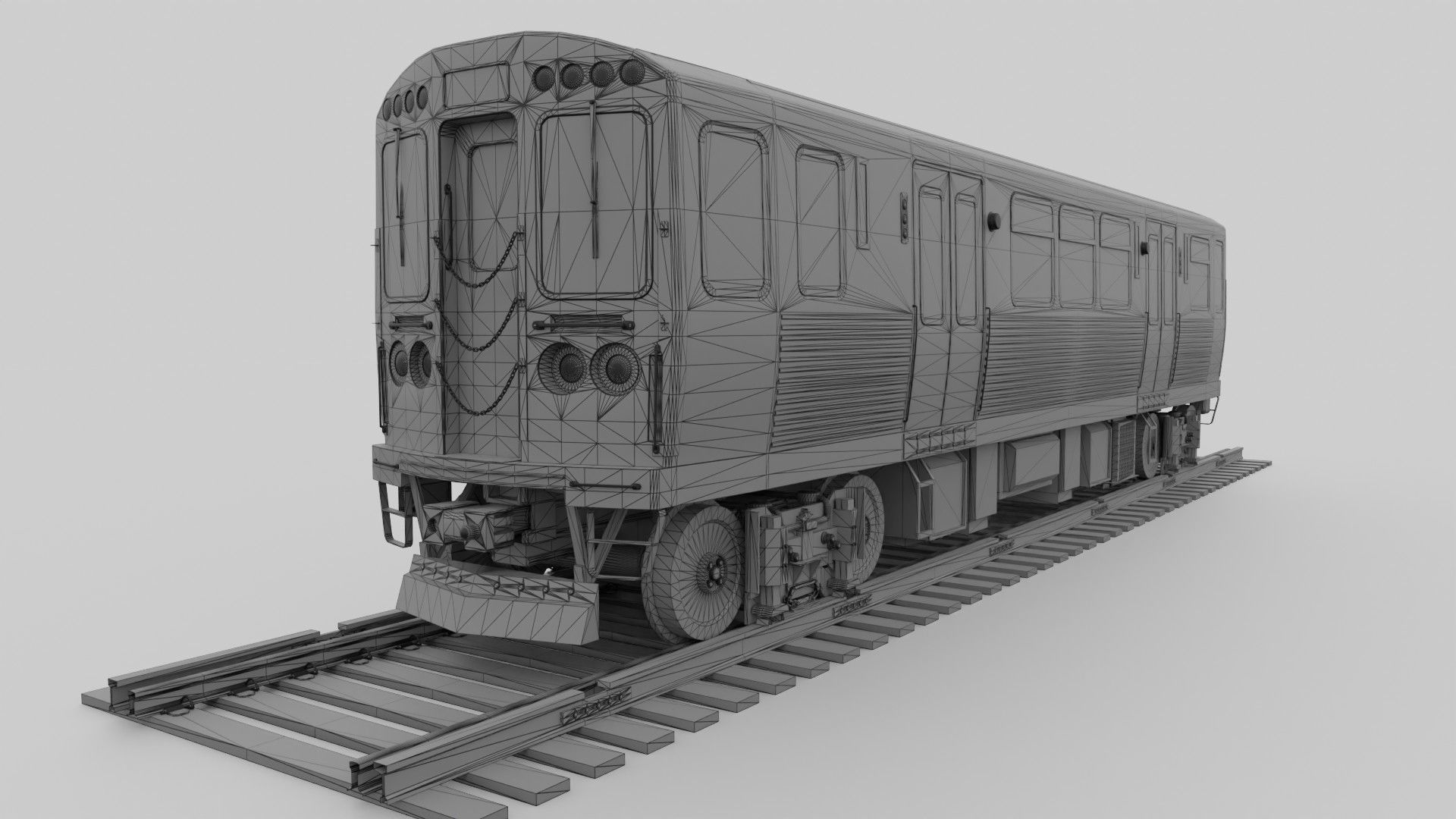 Chicago CTA train 5000 metro series Low-poly 3D model_14