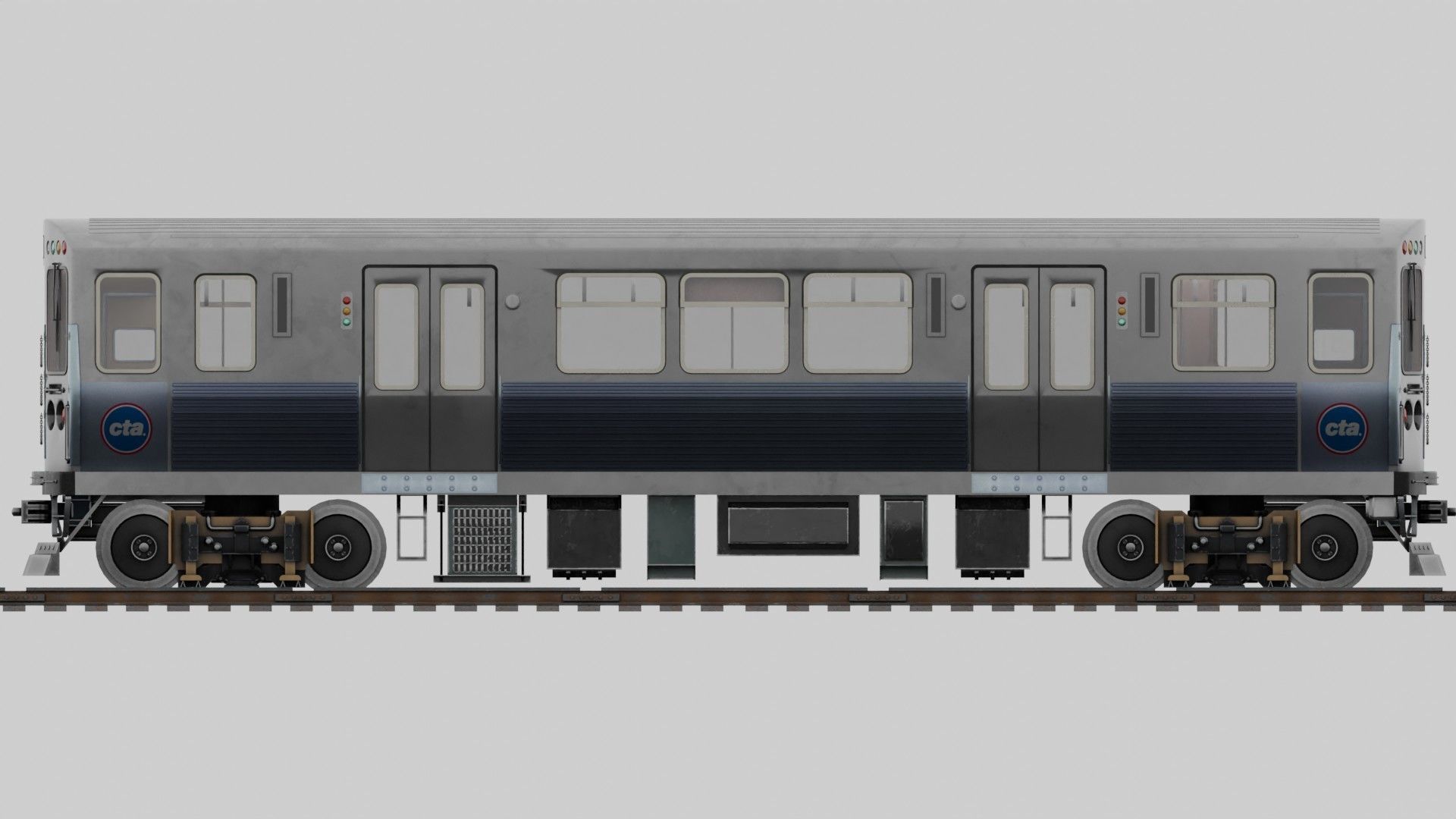 Chicago CTA train 5000 metro series Low-poly 3D model_6