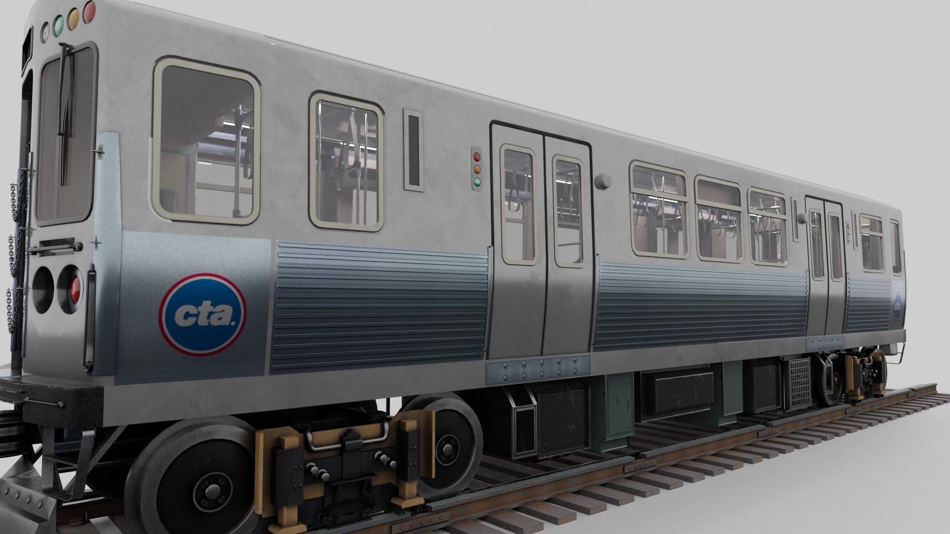 Chicago CTA train 5000 metro series Low-poly 3D model_3