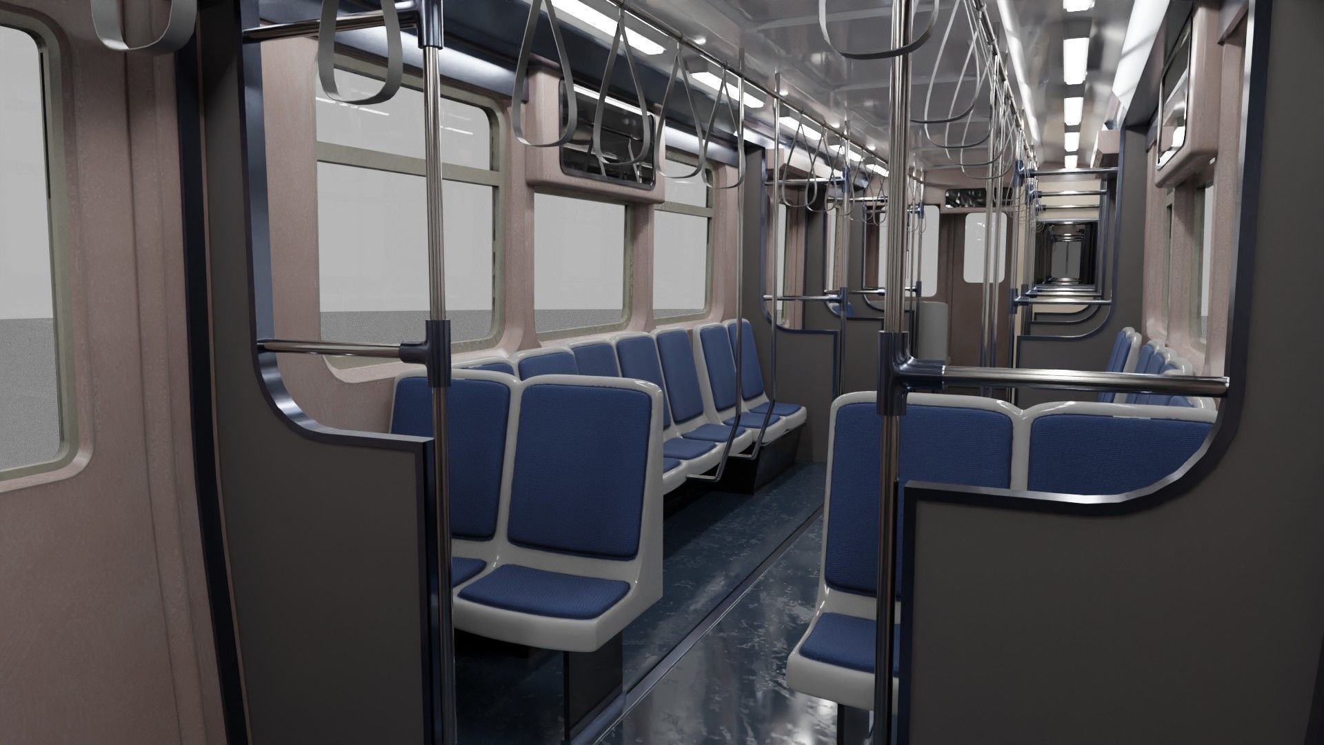 Chicago CTA train 5000 metro series Low-poly 3D model_7
