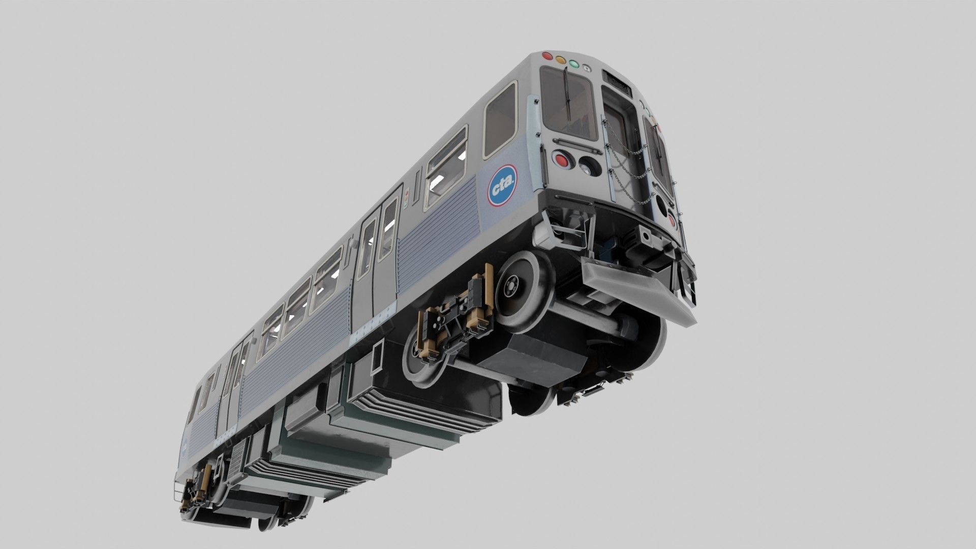 Chicago CTA train 5000 metro series Low-poly 3D model_4
