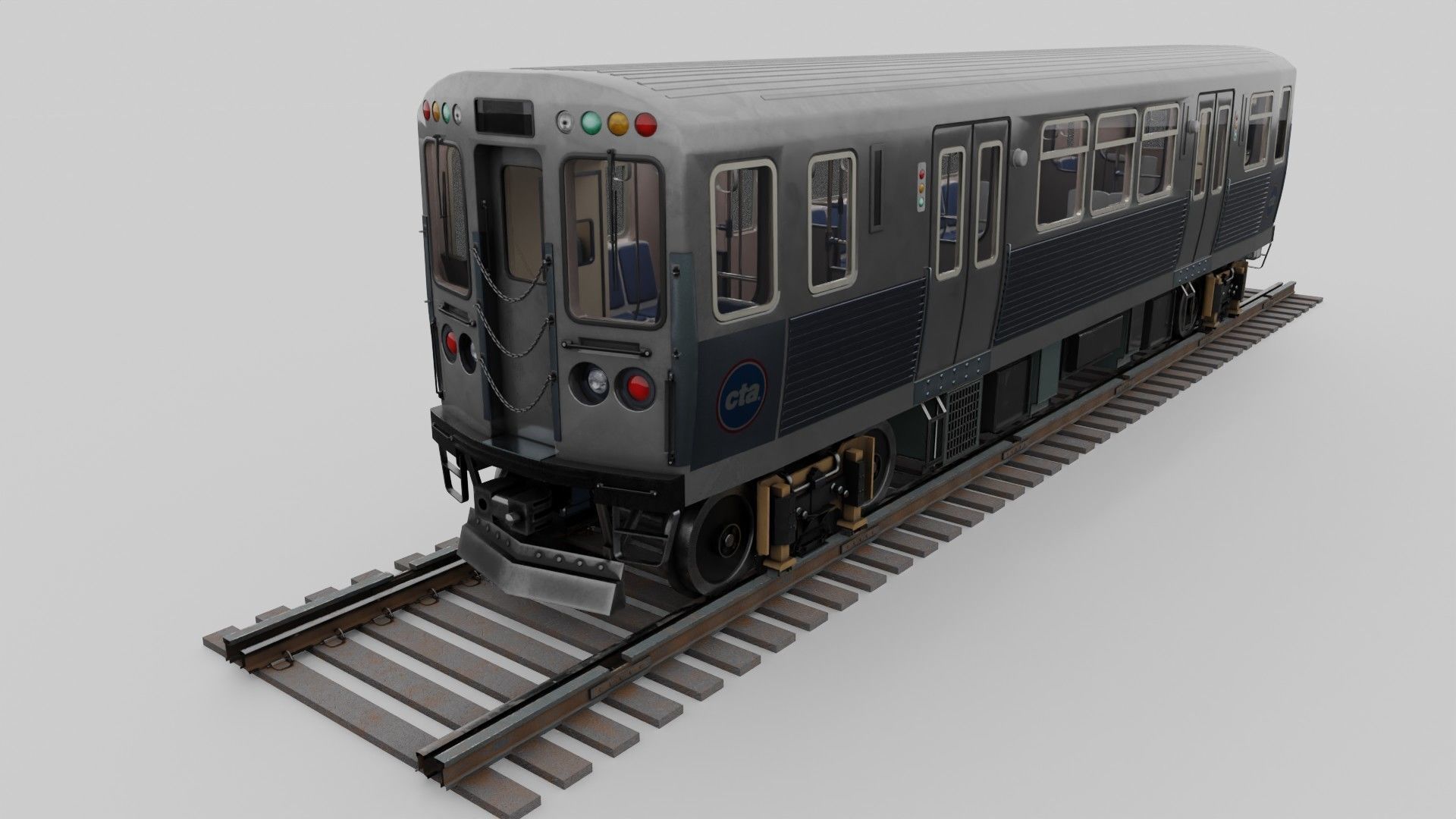 Chicago CTA train 5000 metro series Low-poly 3D model_1