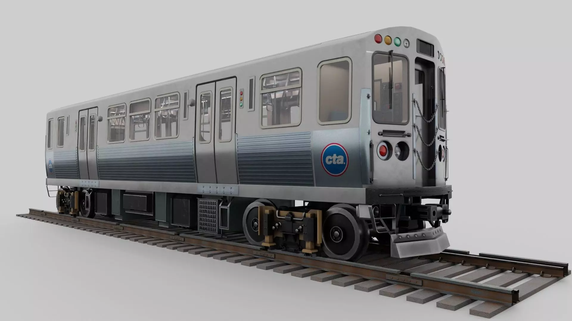 Chicago CTA train 5000 metro series Low-poly 3D model_0