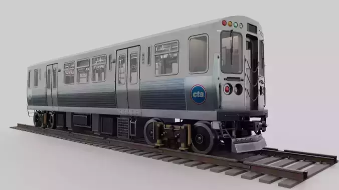 Chicago CTA train 5000 metro series Low-poly 3D model