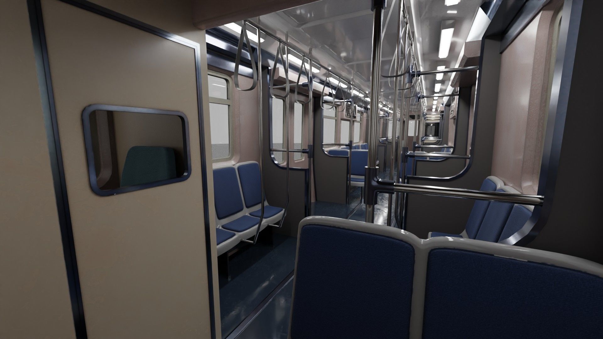 Chicago CTA train 5000 metro series Low-poly 3D model_10
