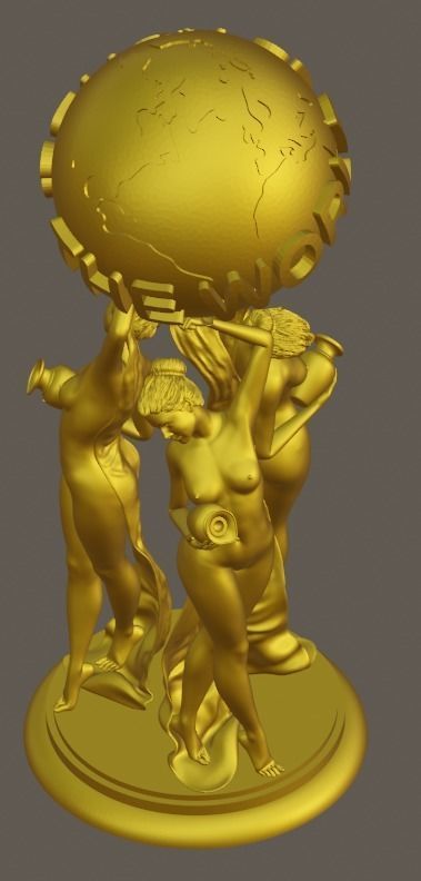 THE WORLD IS YOURS STATUE --STL files uploaded-- 3D print model_1