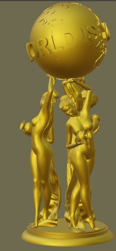 THE WORLD IS YOURS STATUE --STL files uploaded-- 3D print model_2
