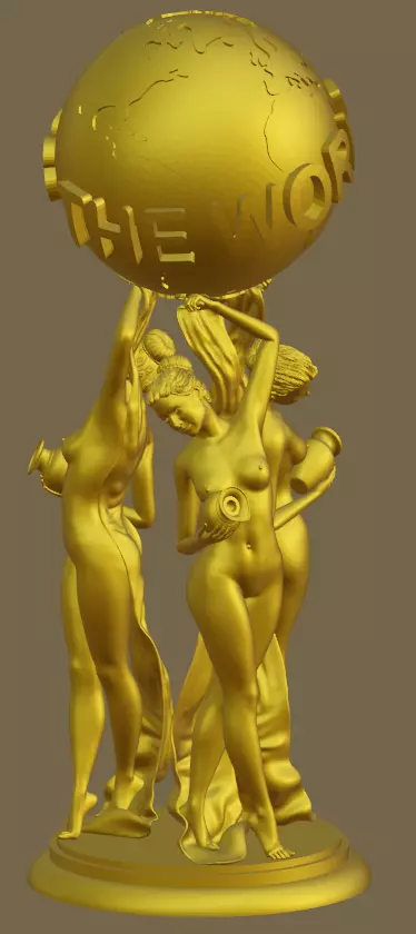THE WORLD IS YOURS STATUE --STL files uploaded-- 3D print model_0