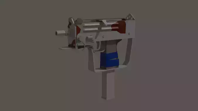 A post-apocalypse style MAC-10  Low-poly 3D model