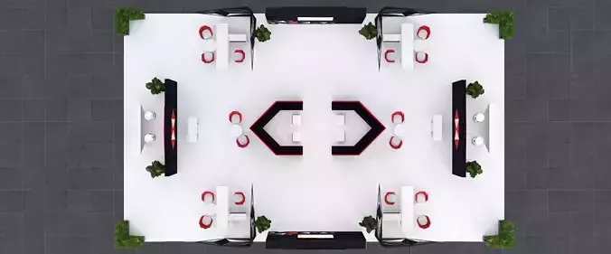 booth 12 x 20 open side 3D model