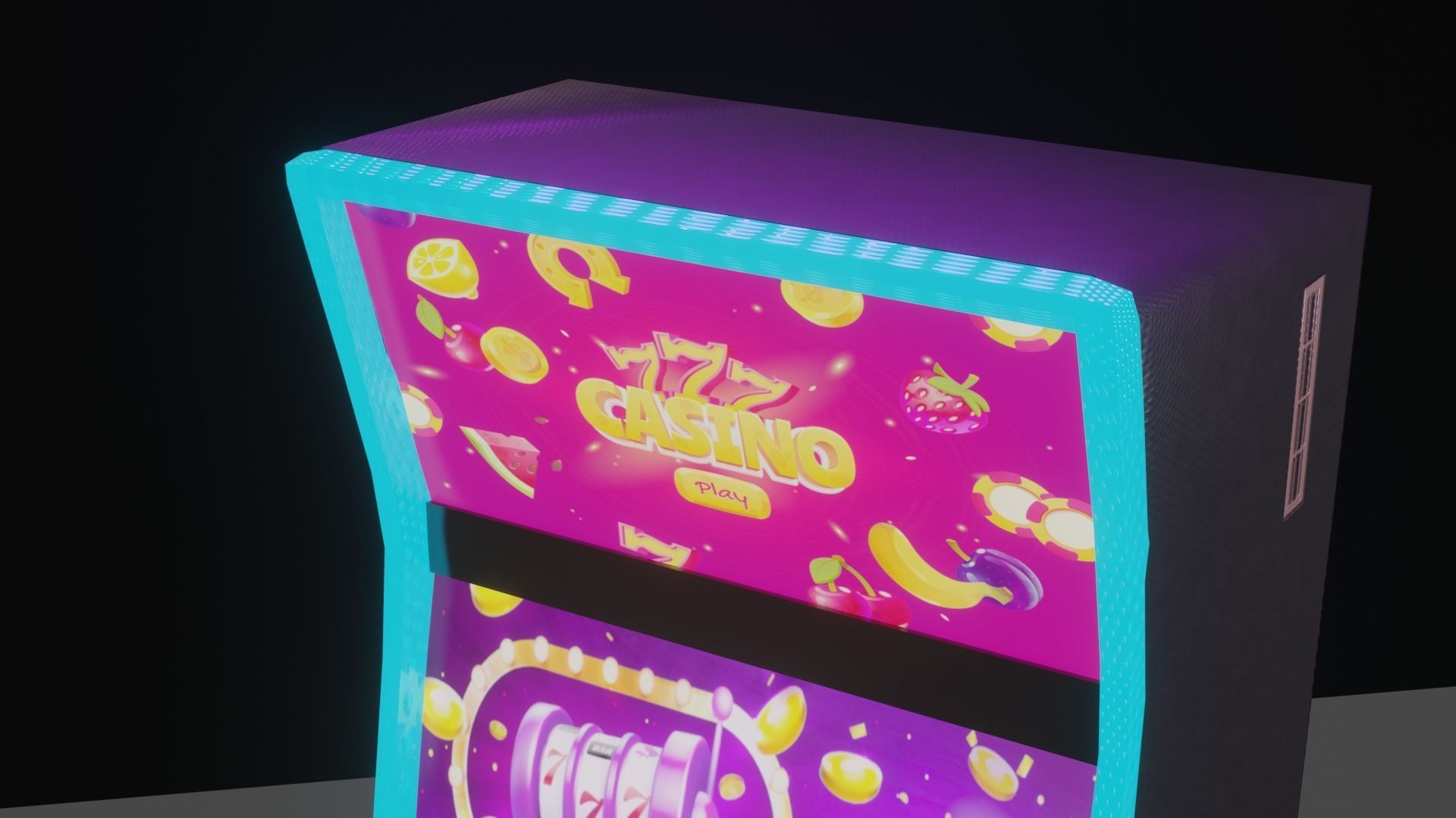 CASINO SLOT MACHINE Low-poly 3D model_7