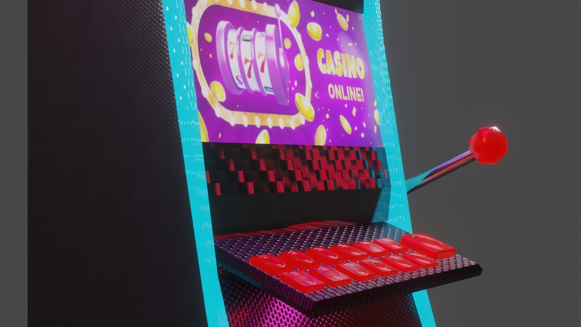 CASINO SLOT MACHINE Low-poly 3D model_5